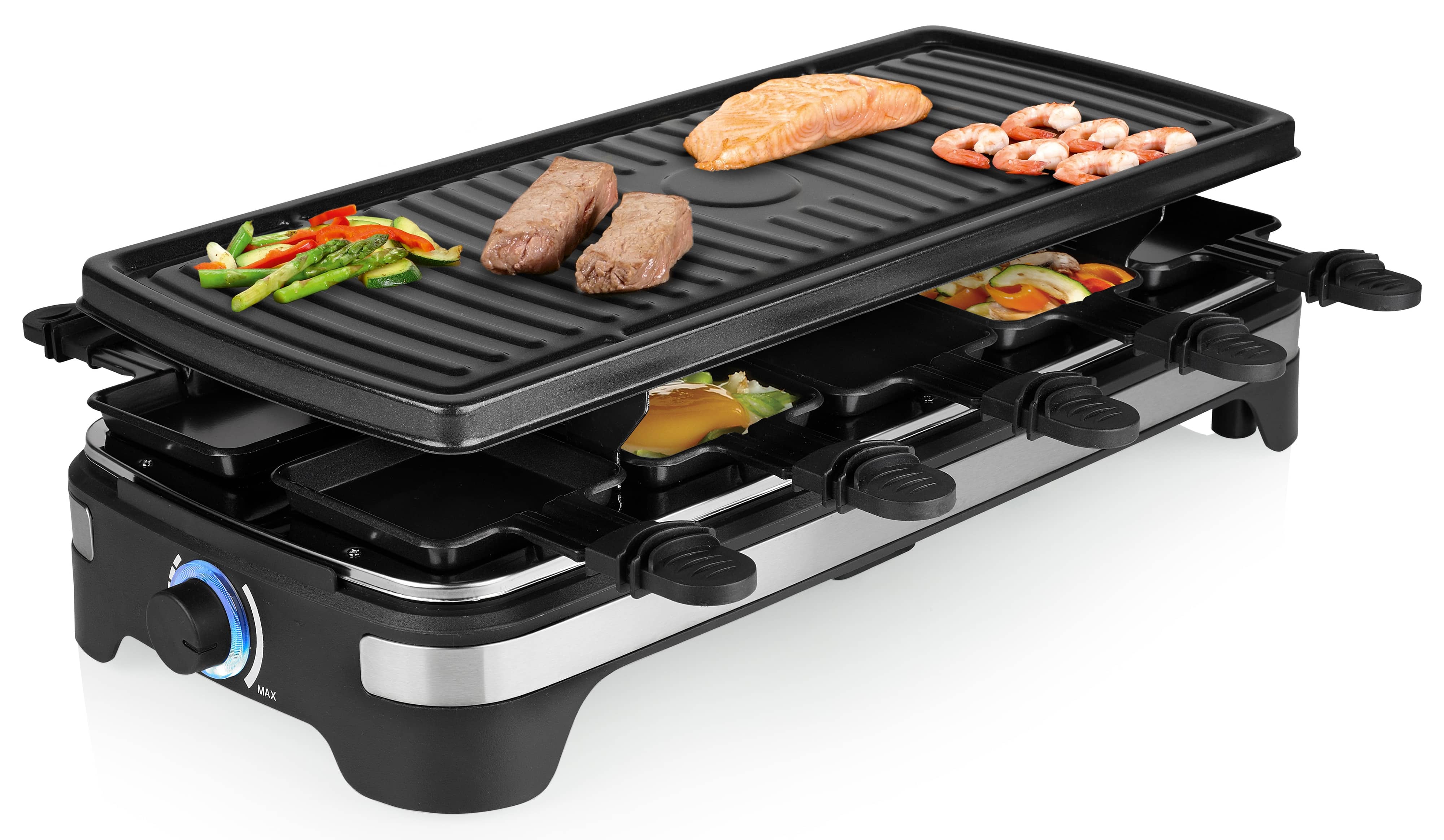 PRINCESS Raclette 10, 1500 W, 10 Personen, regelbares Thermostat