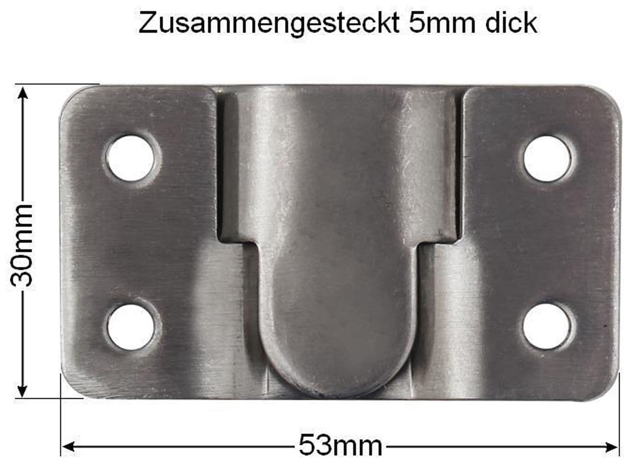 Möbelverbinder-Set Edelstahl, 53x30 mm