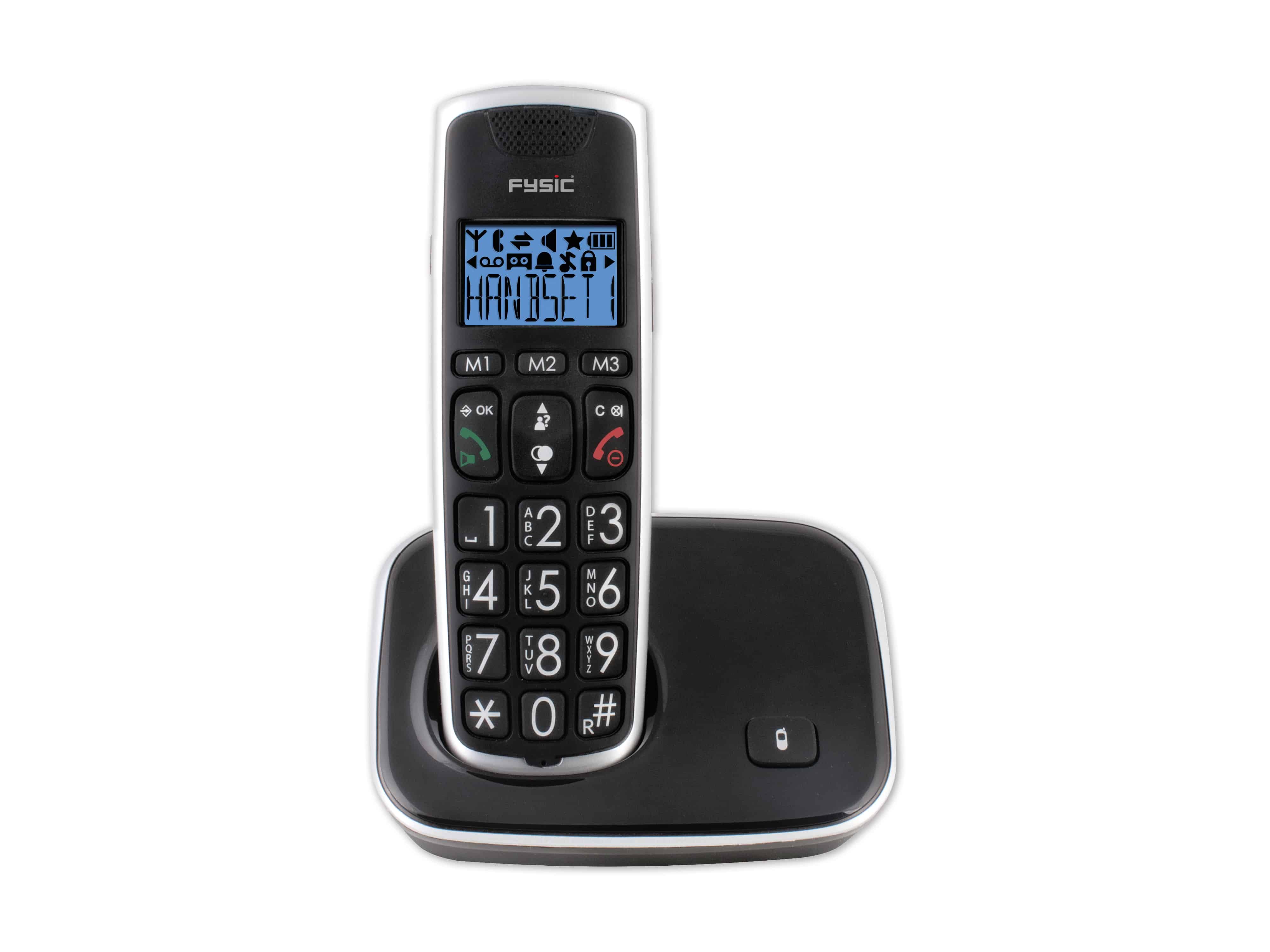 FYSIC DECT-Telefon FX-6020, mit 2 Mobilteile, schwarz