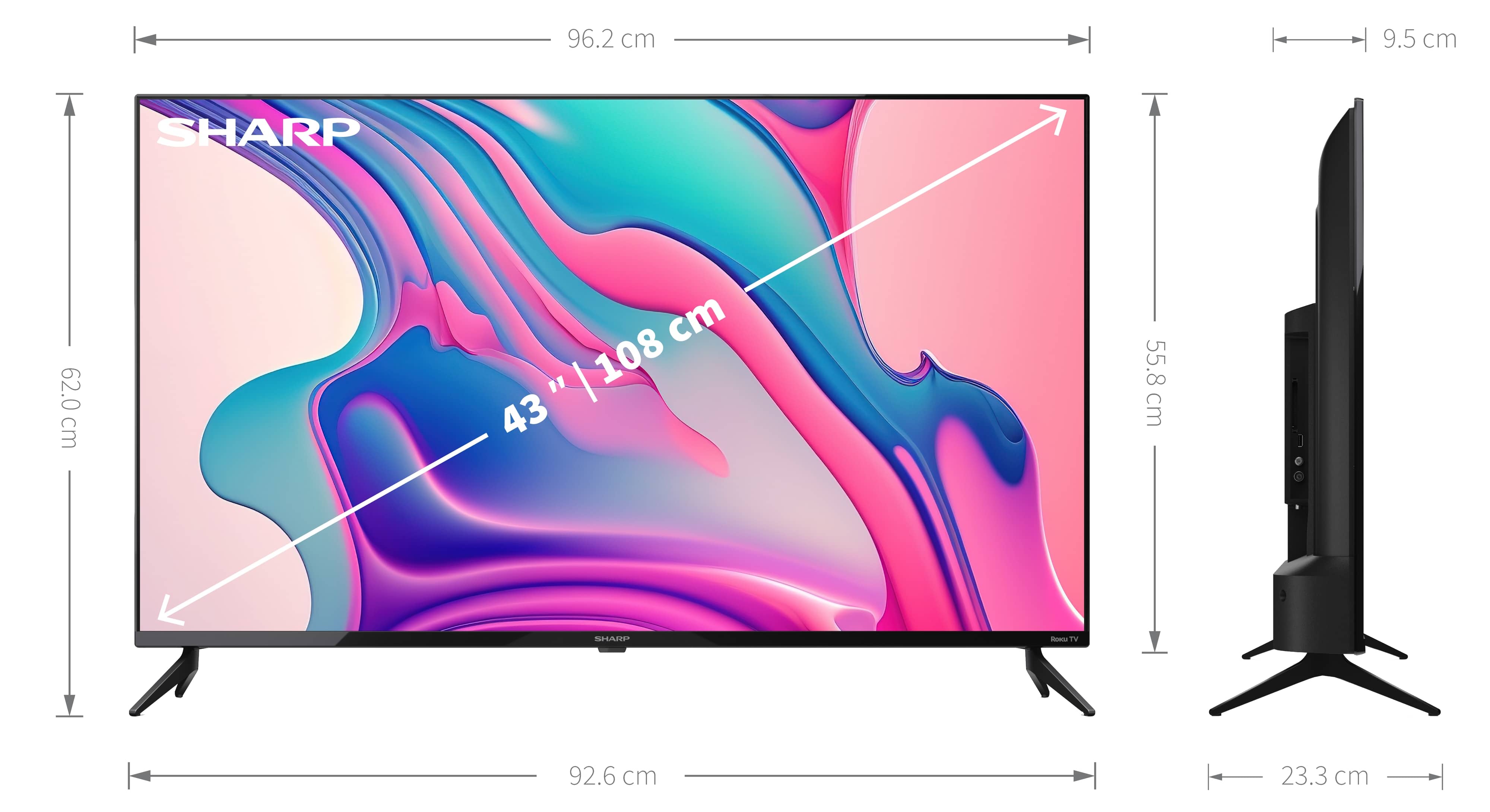 SHARP LED-TV 43FD2E, 108cm (43"), EEK: E, ROKU TV, Full-HD, WLAN