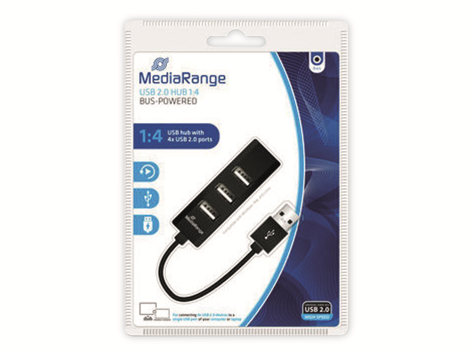 MEDIARANGE USB2.0 Hub MRCS502. 4-port