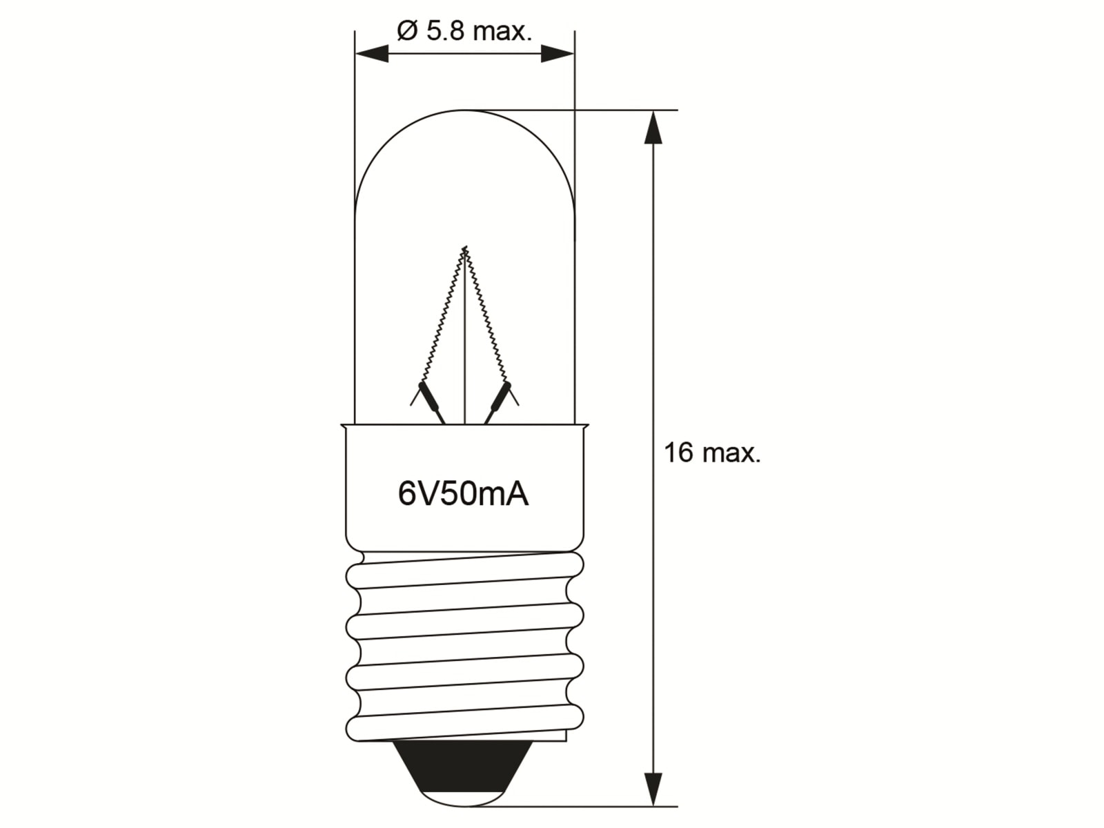 GOOBAY Röhrenlampe, 9414, T5, E5,5, 6 V, 0.3 W