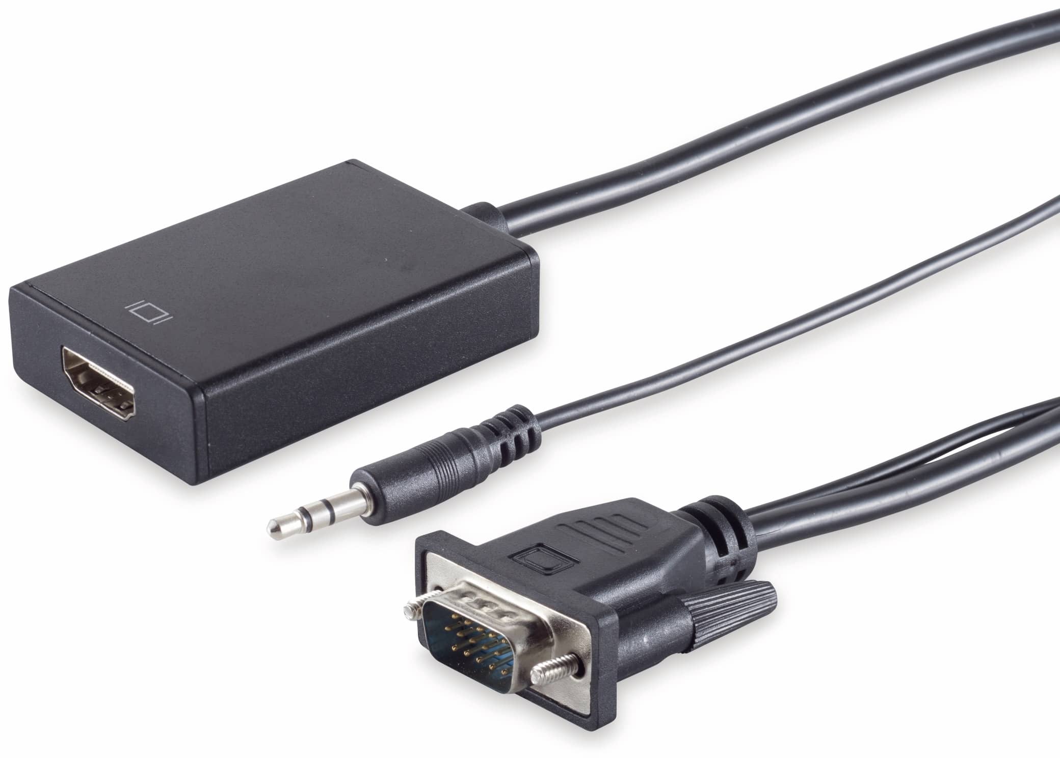S-IMPULS VGA-Adapter, VGA-Stecker zu HDMI-Buchse, 1080p, 15 cm Kabel