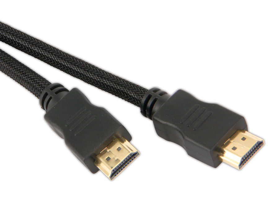S-IMPULS HDMI-Kabel, HIGH SPEED with ETHERNET, 5 m, schwarz, Netzüberzug
