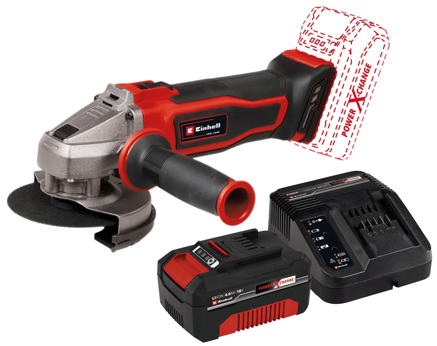 EINHELL Akku-Winkelschleifer TE-AG 18/ 115 Q Li Kit (1x 4,0 Ah)