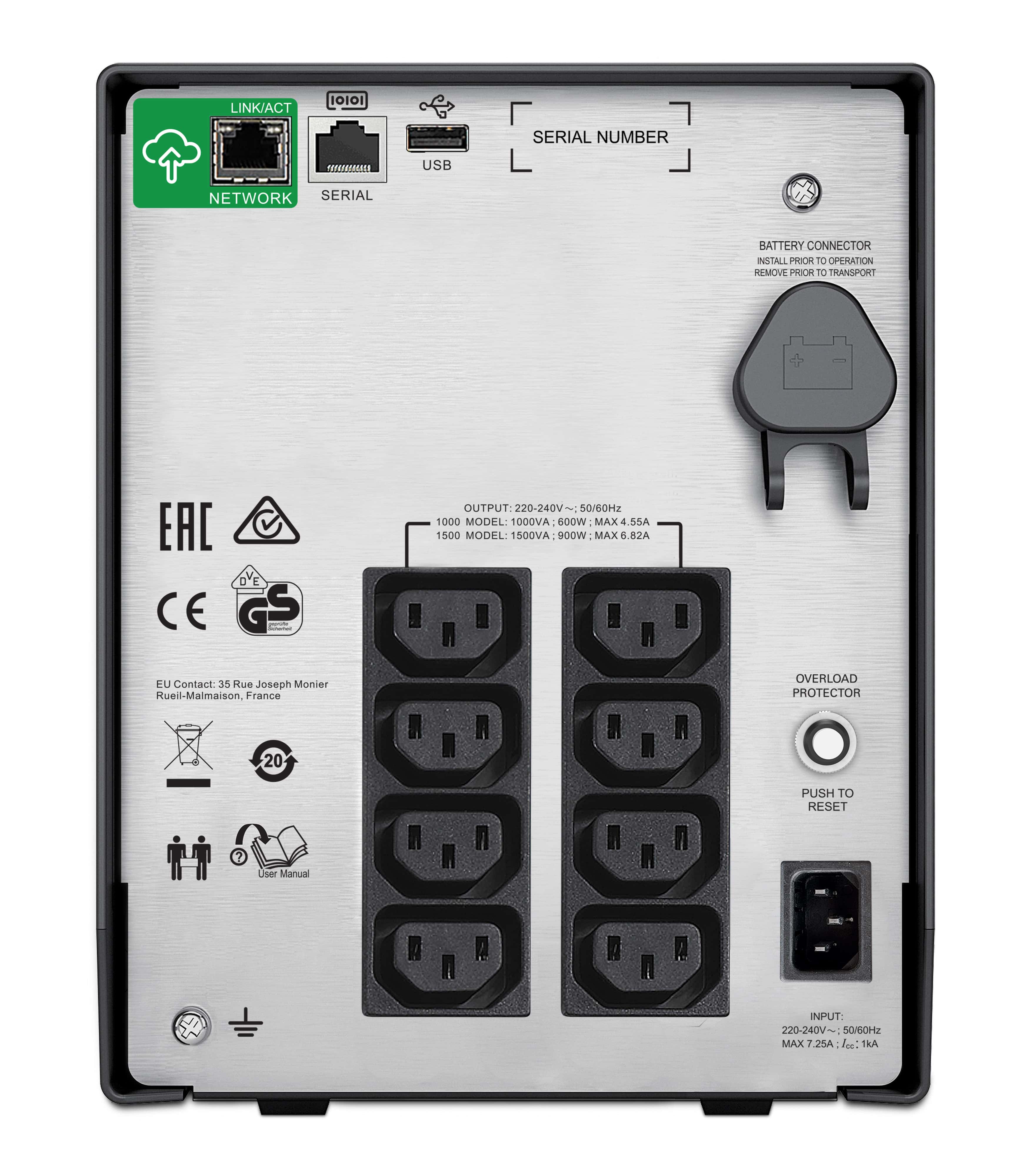 APC USV SMC1000IC SMARTUPS C, 1000VA, 600 W, LCD, 230V, SmartConnect