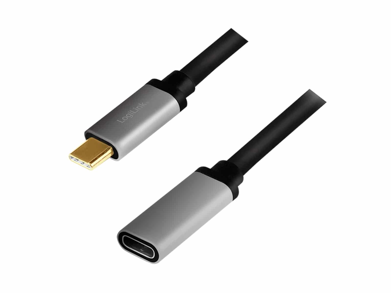 LOGILINK USB3.2 Kabel CUA0105, USB-C M/USB-C F, Alu, 4k, 0,5 m