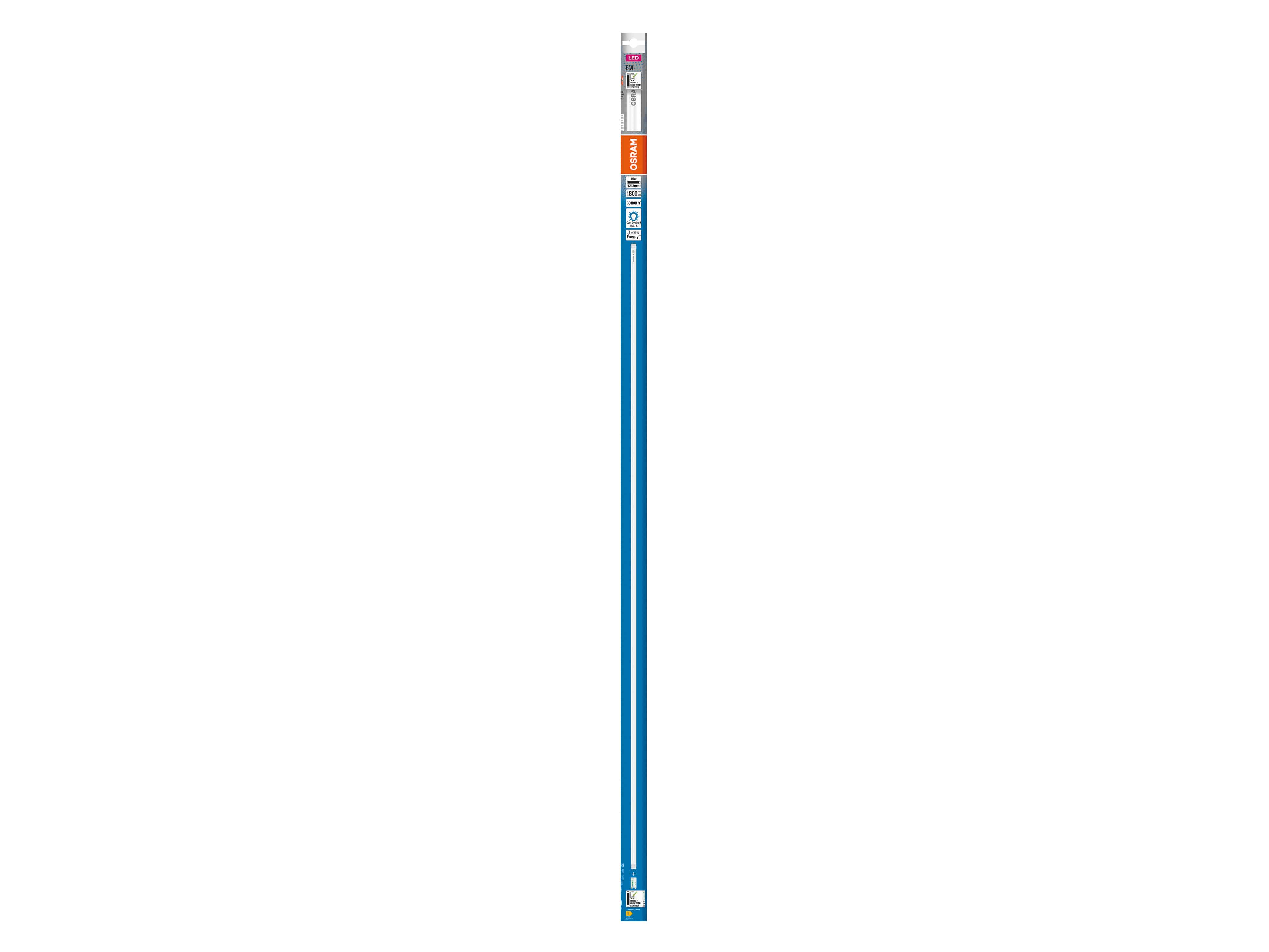 OSRAM LED-Röhre, T8, 1200mm, G13, EEK: E, 15W, 1800lm, 6500K, PC