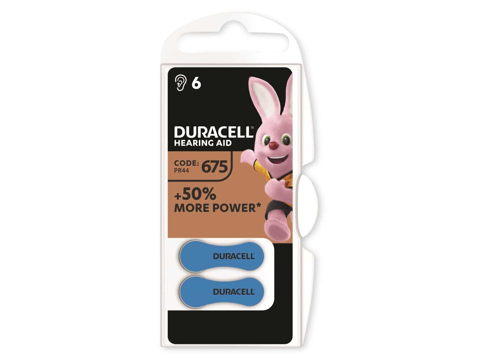 DURACELL Zinc Air-Knopfzelle Typ 675, 1.4V, Easy Tab, 6 Stück