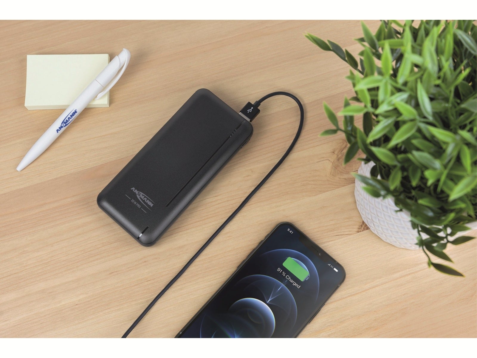 ANSMANN USB Powerbank PB320 PD, 10000 mAh, 20 Wh, 2x USB-A Port, QC 3.0