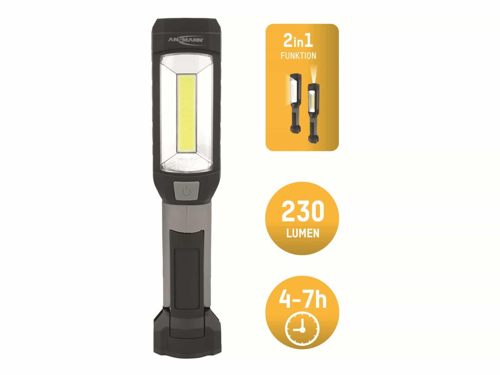 ANSMANN LED-Arbeitsleuchte WL230B, Kunststoff, 230 lm, batteriebetrieben