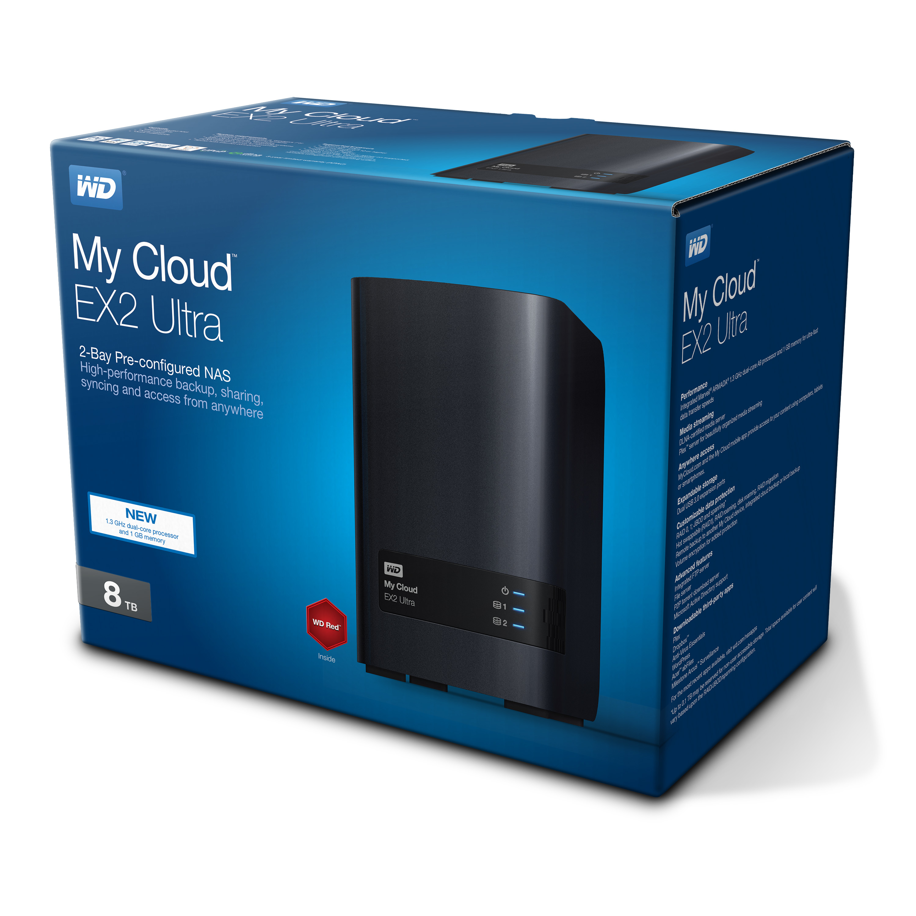 WESTERN DIGITAL My Cloud EX2 Ultra, 3,5 ", 8 TB, 2-Bay, Cloud