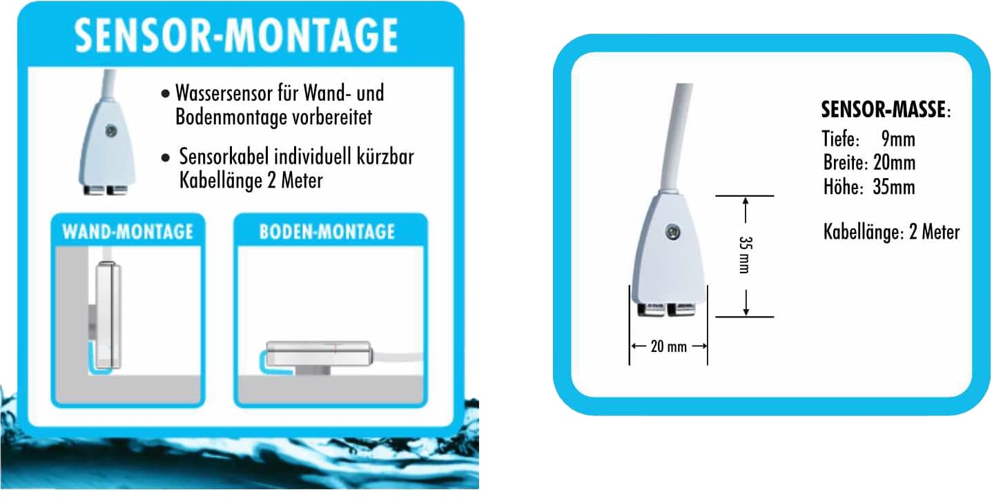 PROTECTOR Wassermelder WA 11, mit Abschaltfunktion, WiFi u. APP