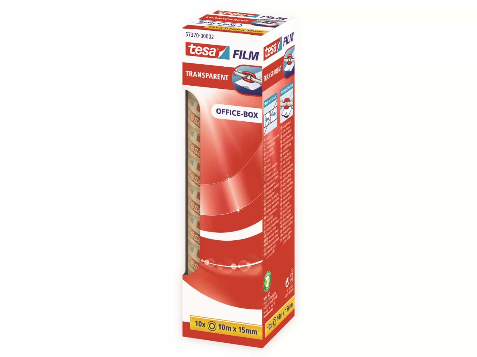 TESA film® transparent, 10 Rollen, Office Box, 10m:15mm, 57370-00002-11