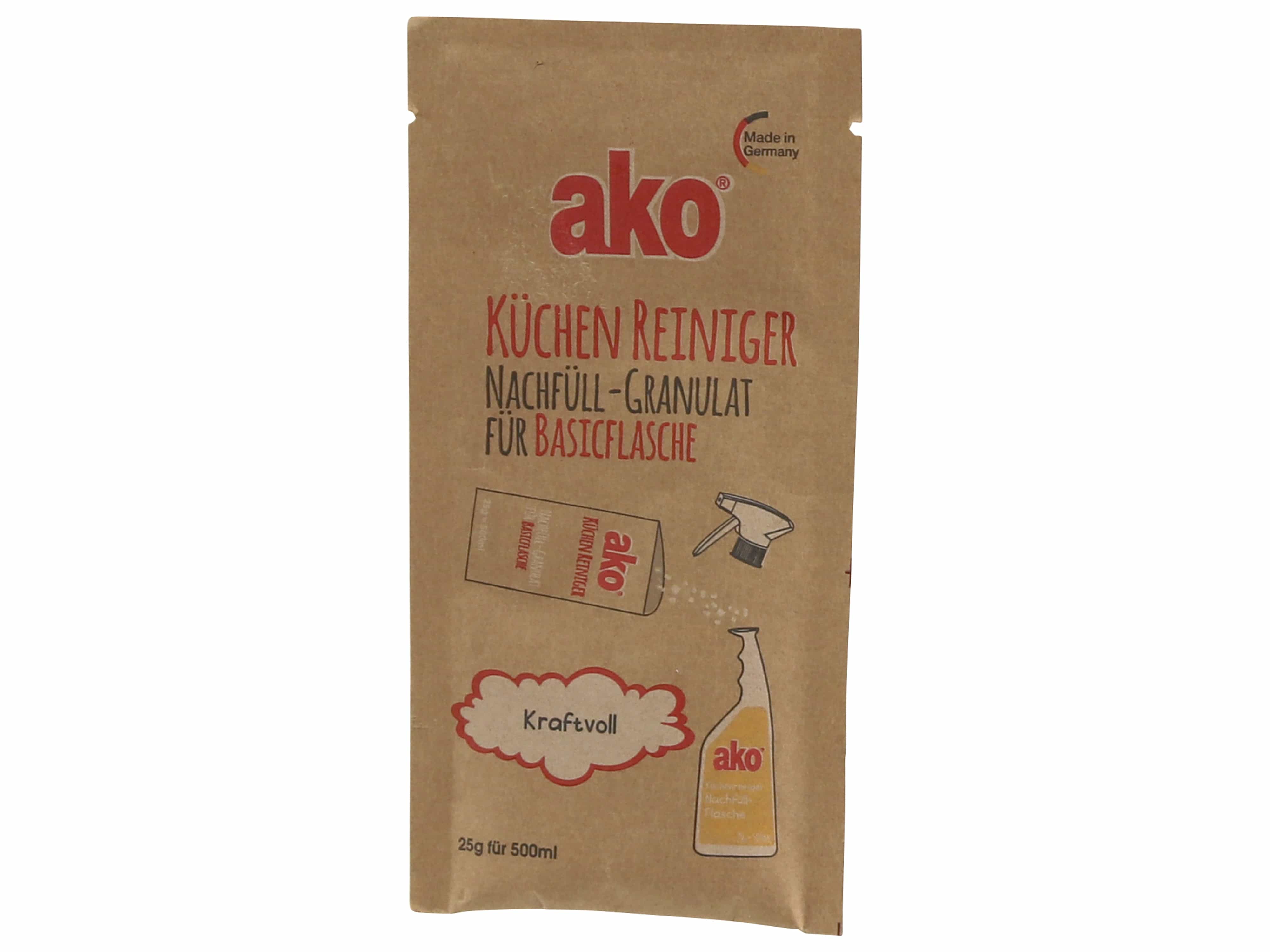 AKO Nachfüllgranulat, Küchen-Reiniger, 25g für 500ml, nachhaltig