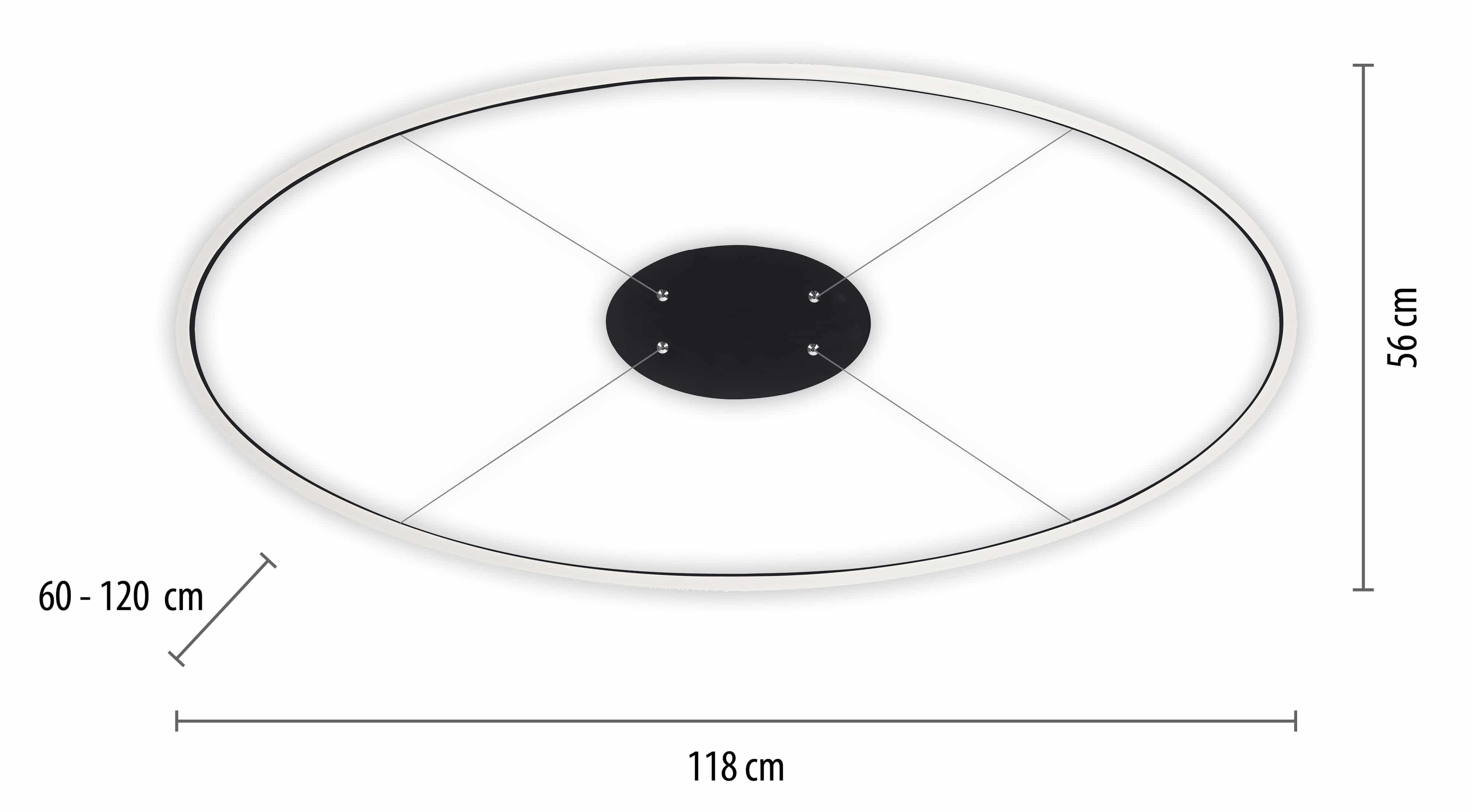 PAUL NEUHAUS LED-Pendelleuchte 2393-13 anthrazit, 57,5 W, 7760 lm, 3000 K