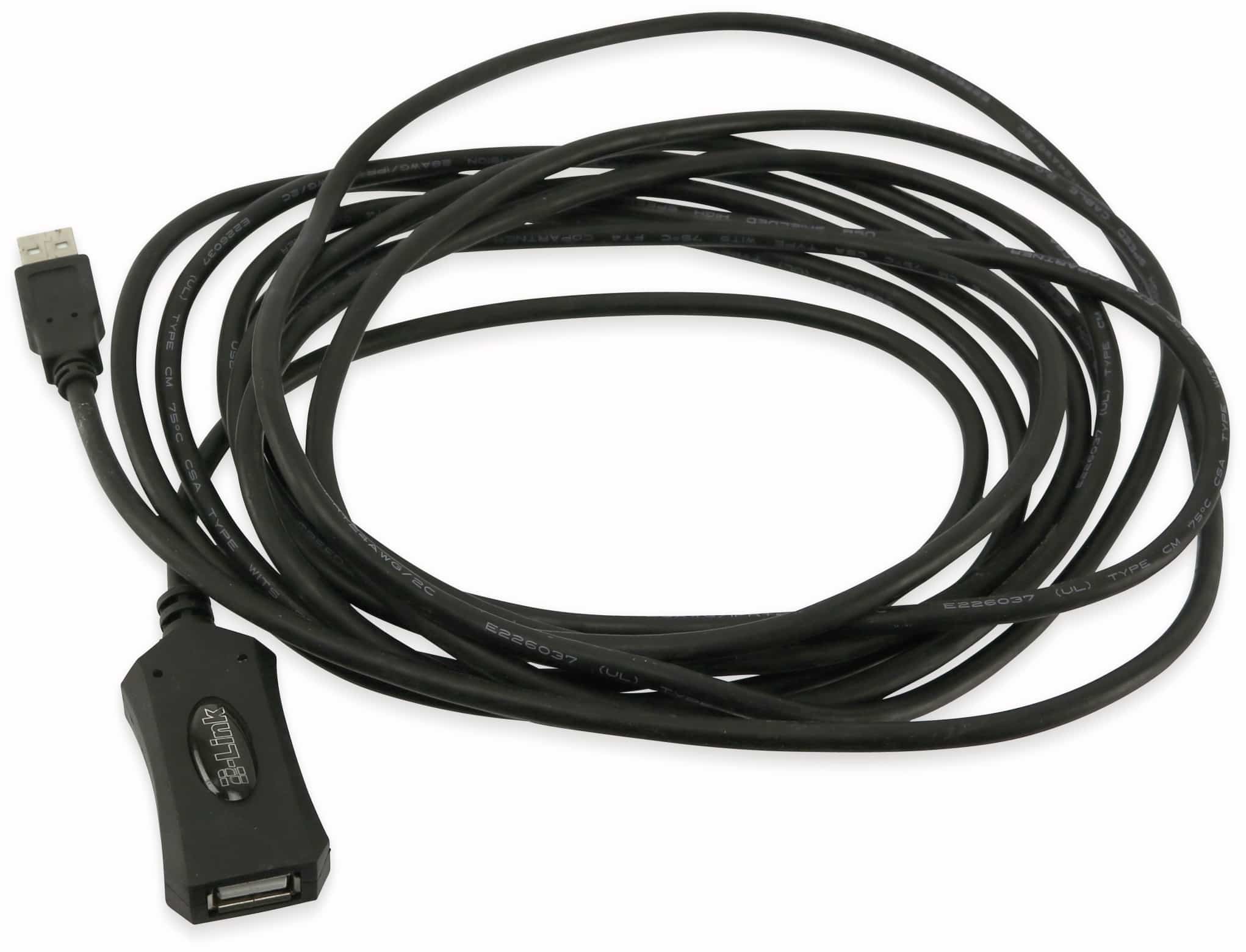 USB 2.0, Verlängerung, 2 Link, MM004, 5m, aktiv, Bulk