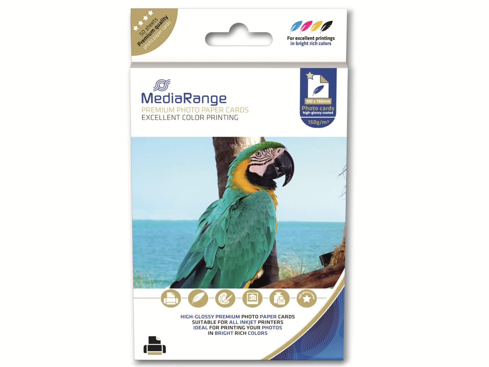 MEDIARANGE Fotopapier, 100x150 mm, 150 g/m², hochglanz, 50 Blatt