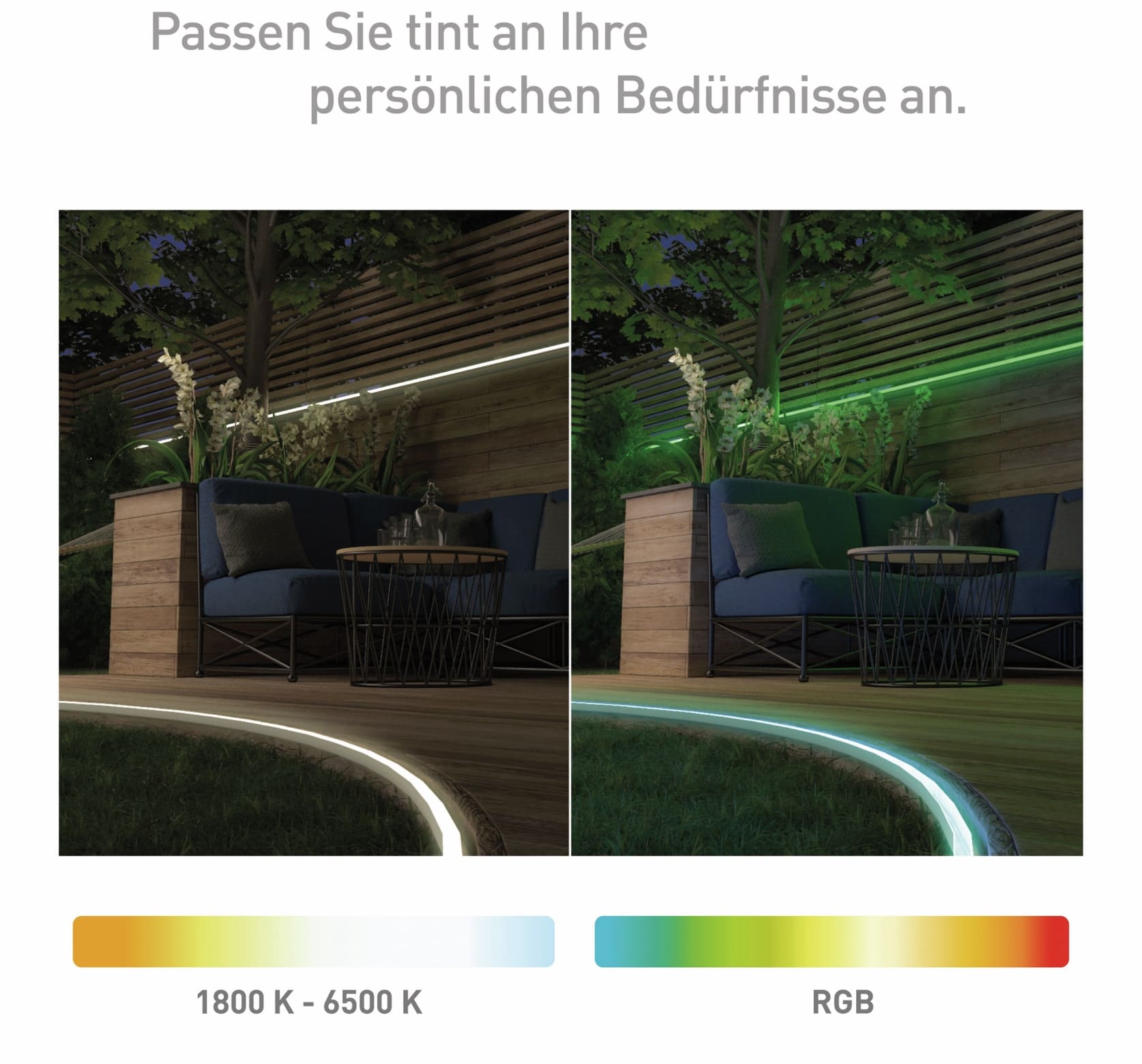 TINT LED-Strip MüLLER LICHT 5 m, 1200 lm, RGB, 36 W, Outdoor