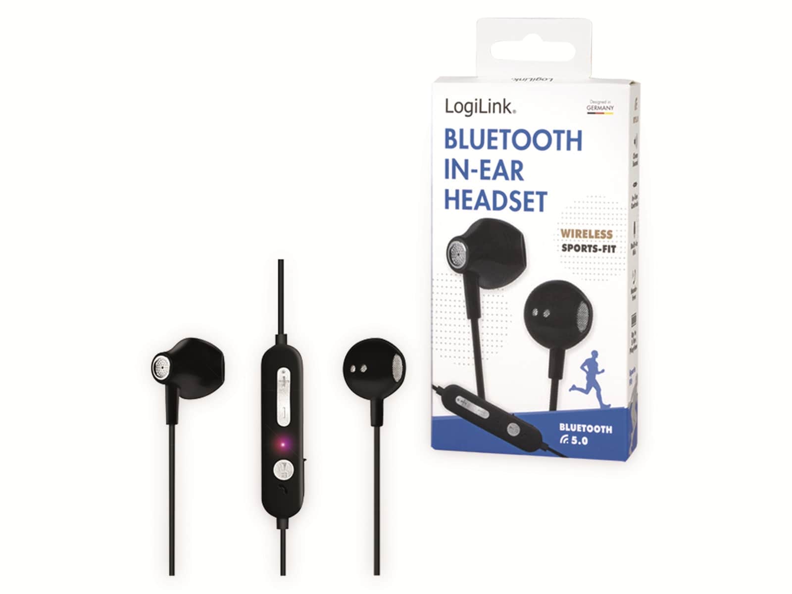 LOGILINK In-Ear Ohrhörer BT0056, Bluetooth 5.0, inkl. Mikrofon, schwarz