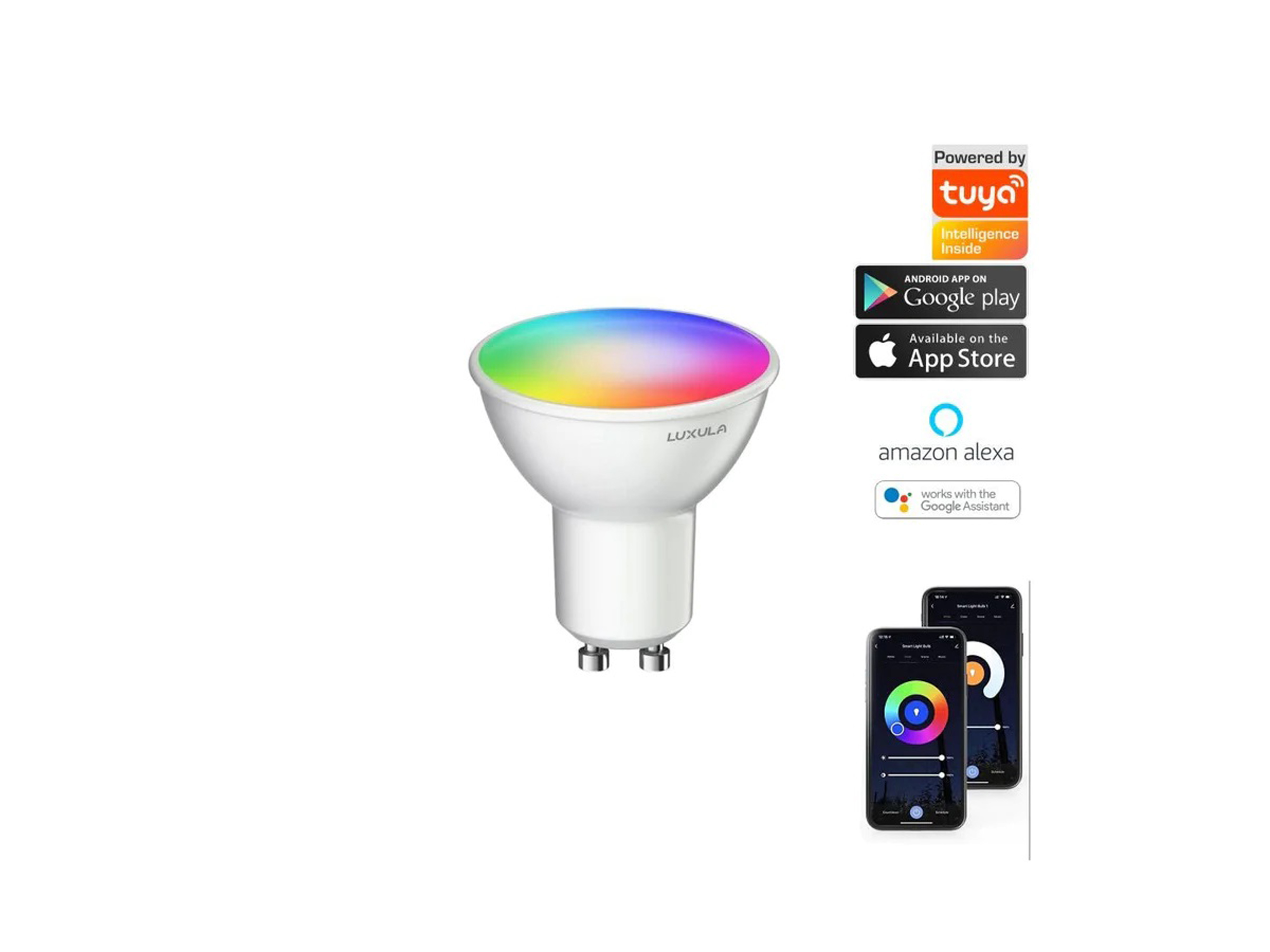 LUXULA LED-Lampe, Reflektorform, SMART, GU10, EEK: F, 5W, 387lm, RGBTW