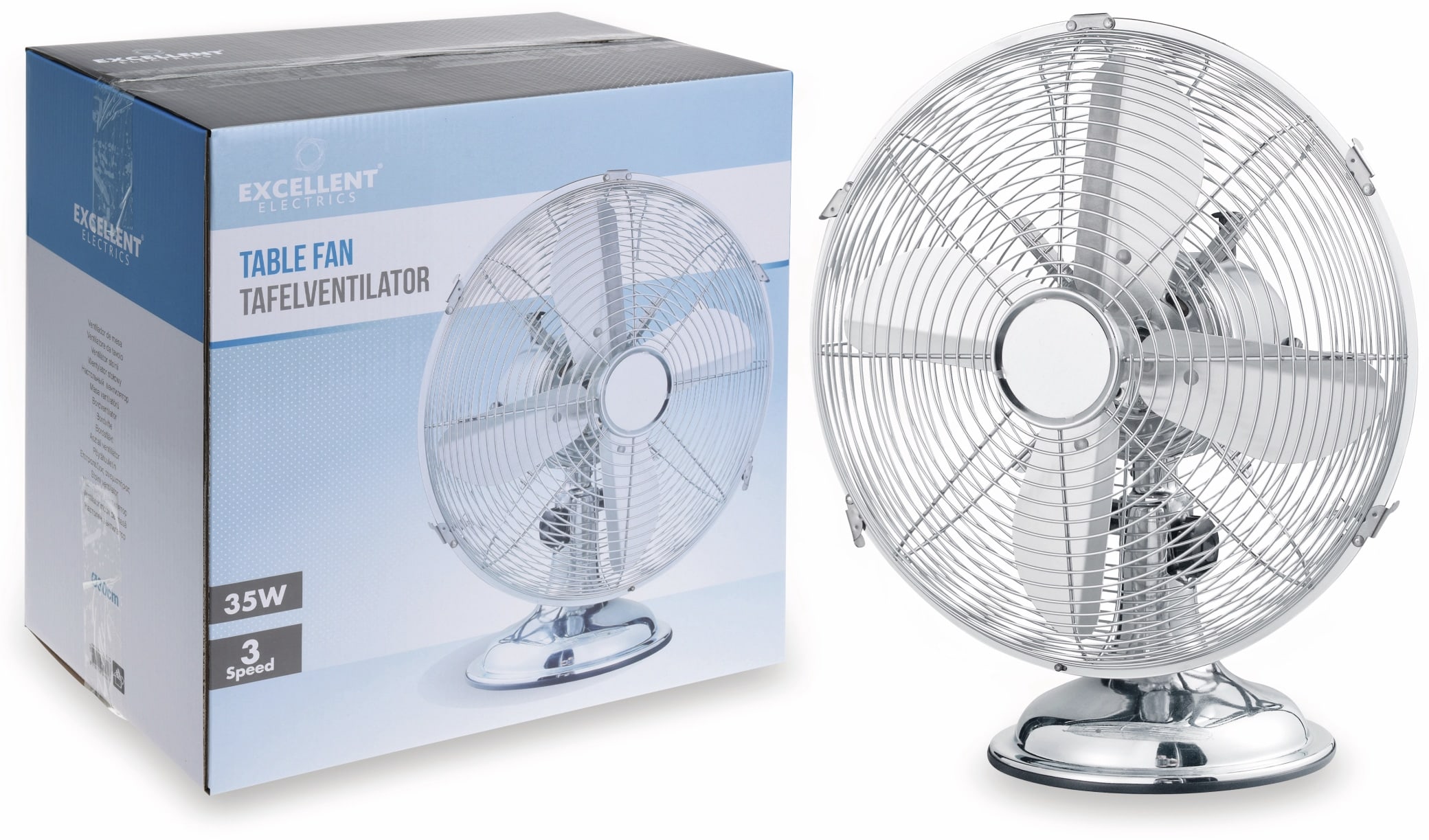 Tischventilator, 30 cm, 35 W, chrome