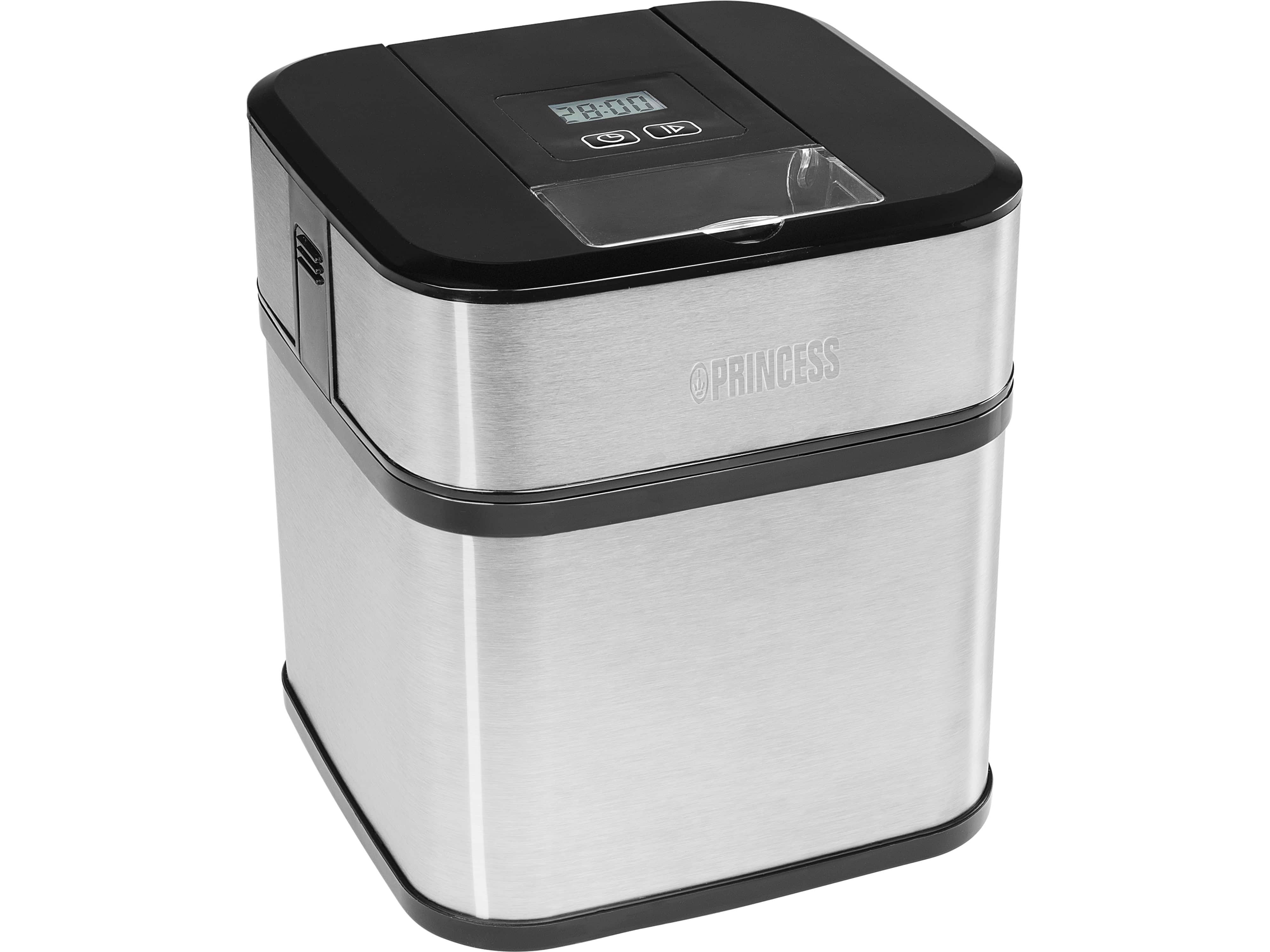 PRINCESS Eismaschine 01.282605.01.001, 1,5 L, 12 W, LCD-Display, silber/schwarz