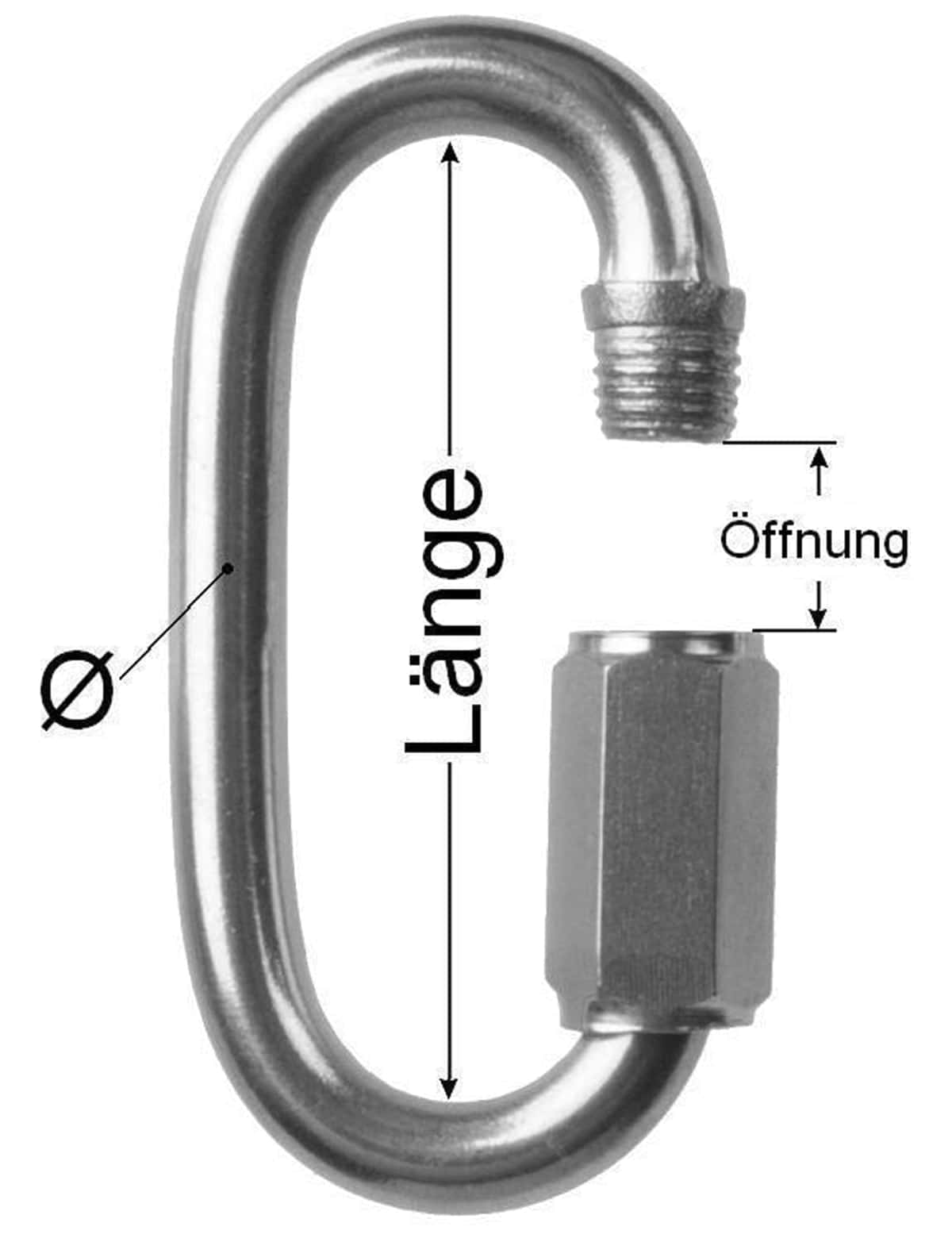 Kettenverbinder, Schotschäkel, Edelstahl, 35 mm