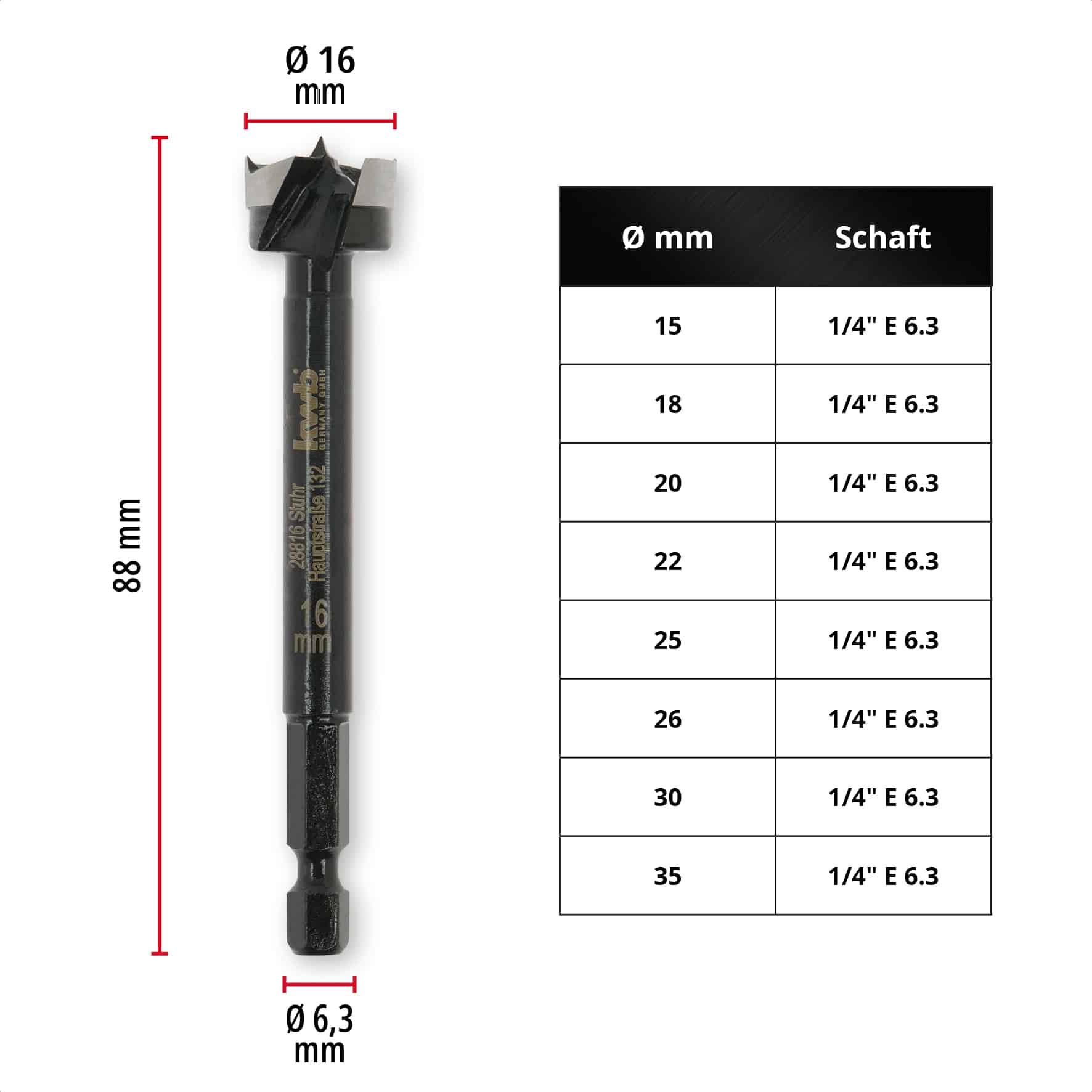 KWB Forstnerbohrer, 706416, 16 mm