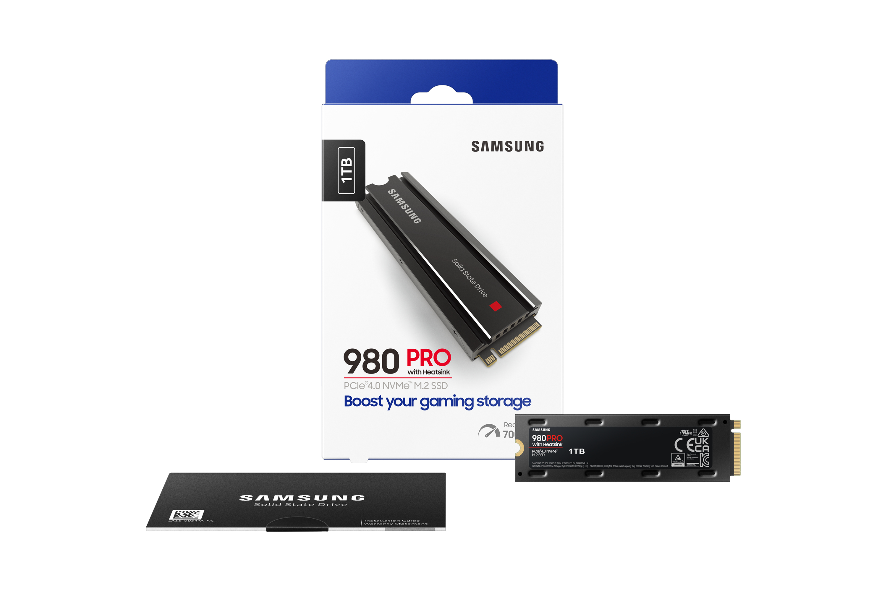 SAMSUNG SSD Festplatte 980 Pro, M.2, 1 TB, Heatsink, NVMe, PCIe 4.0 x 4, retail