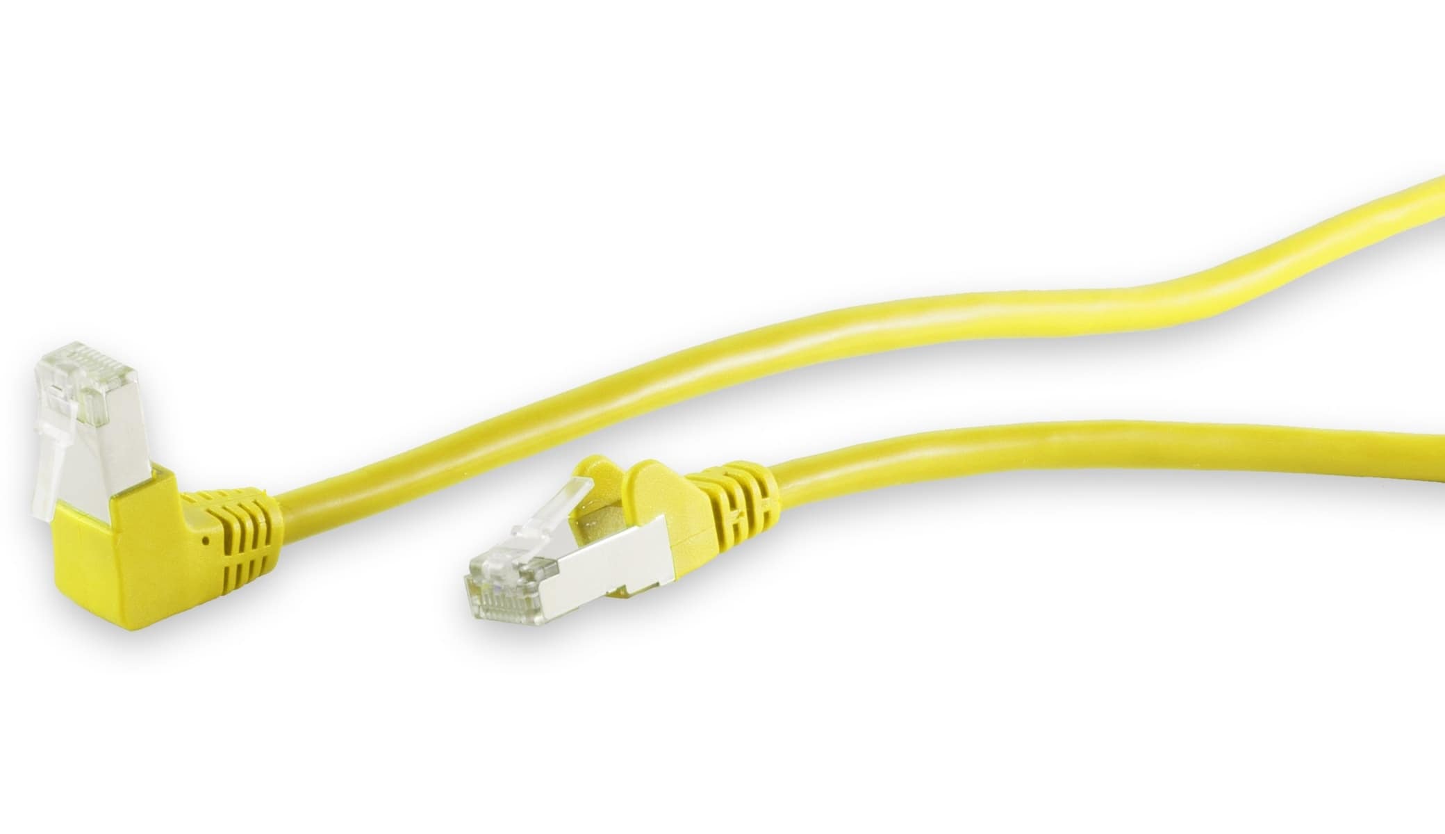 S-IMPULS CAT.6 Patchkabel, S/FTP, 90°-gerade, 0,25 m, gelb