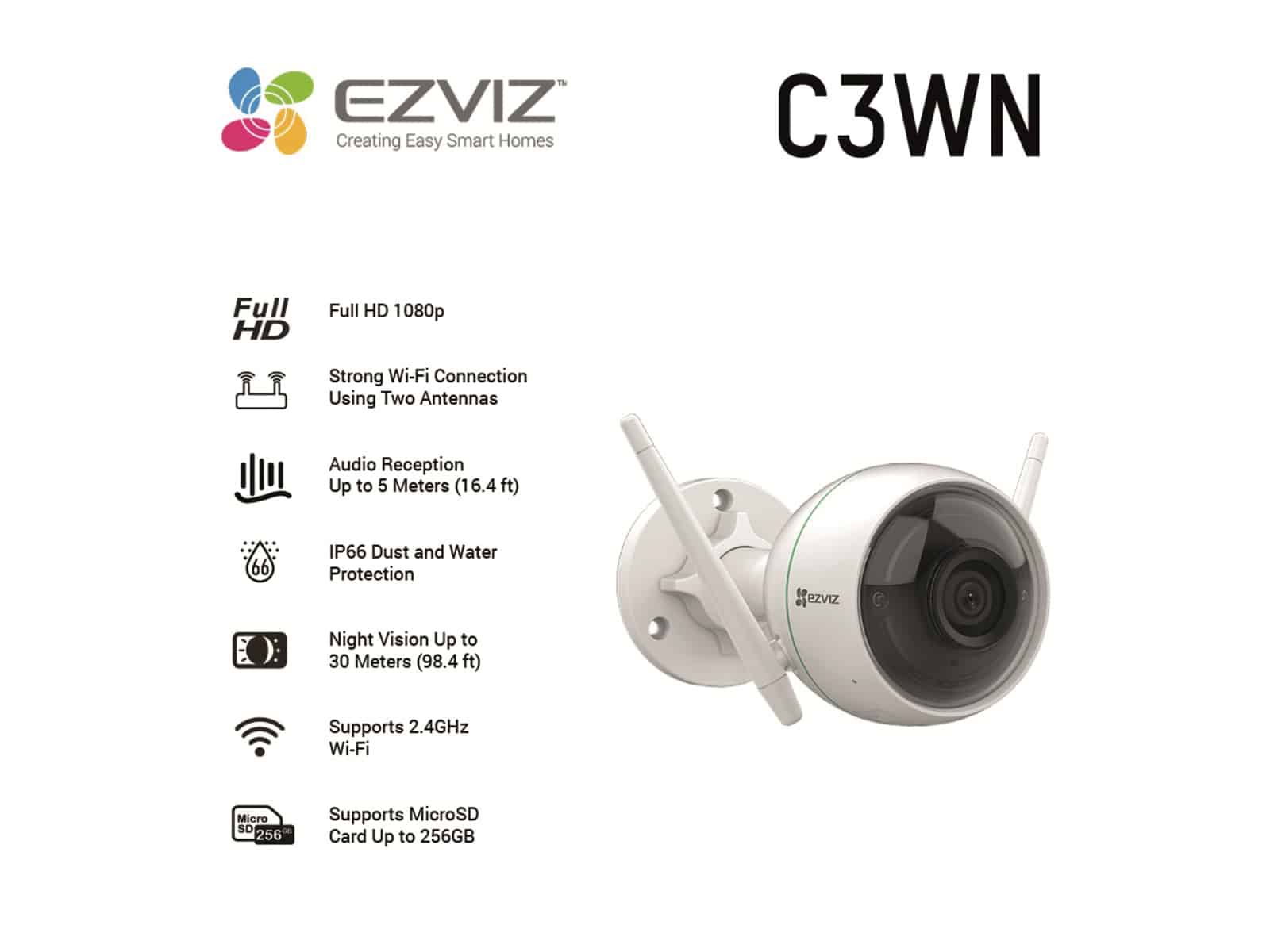 EZVIZ Überwachungskamera C3WN, IP, außen