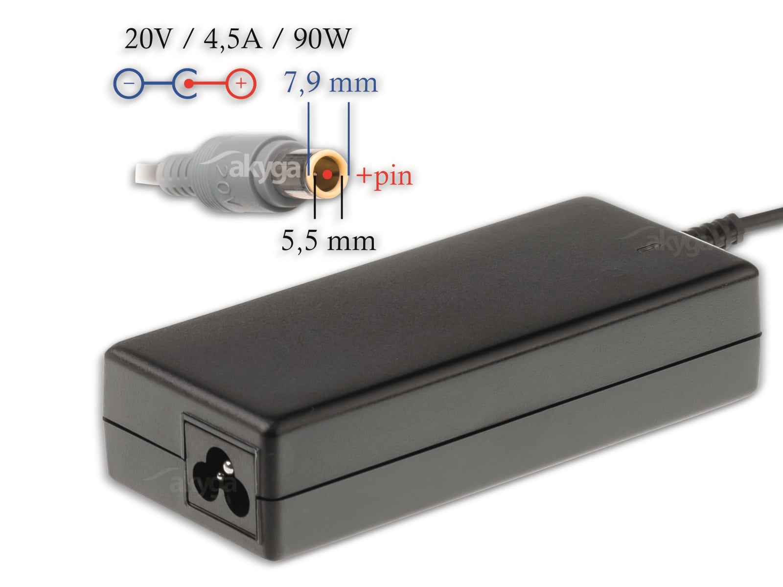 AKYGA Notebook-Netzteil AK-ND-18, 90 W, 20 V, 4,5 A