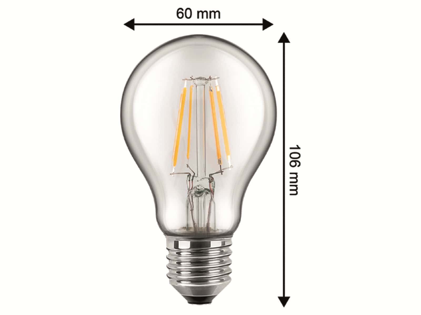 BLULAXA LED-Lampe 47958 A60 Filament, E27, EEK: E, 7 W, 810 lm, 2700 K, dimmbar