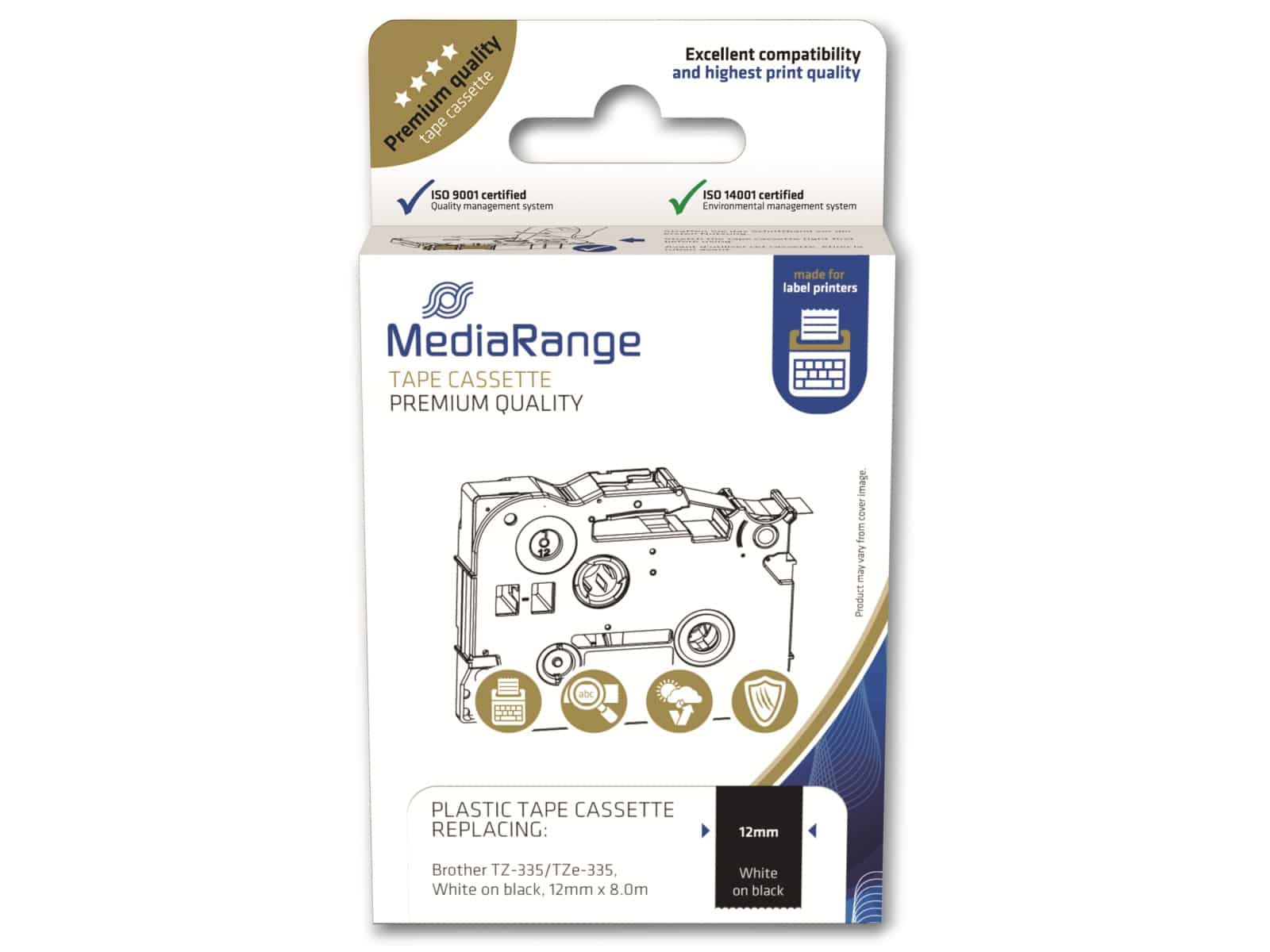 MEDIARANGE Schriftband MRBTZ335, ersetzt Brother TZ-335/TZe-335