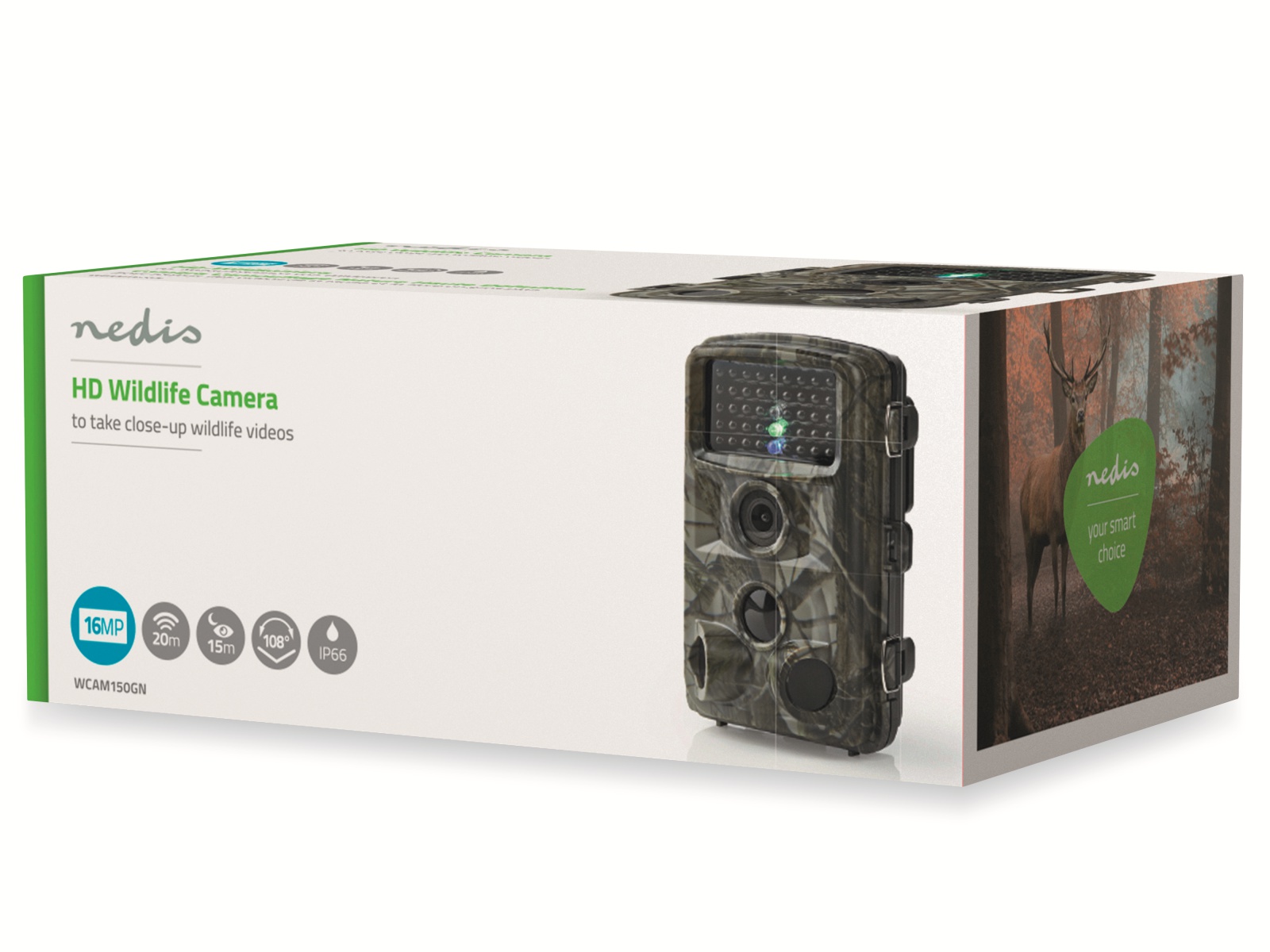 NEDIS Wildkamera WCAM150GN, 5 MP, 1080p@30fps, IP56