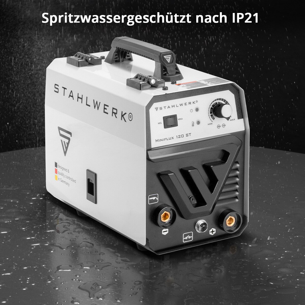 STAHLWERK Fülldraht Schweißgerät Mini FLUX 120 ST, 1129, mit synergischem Drahtvorschub und ARC