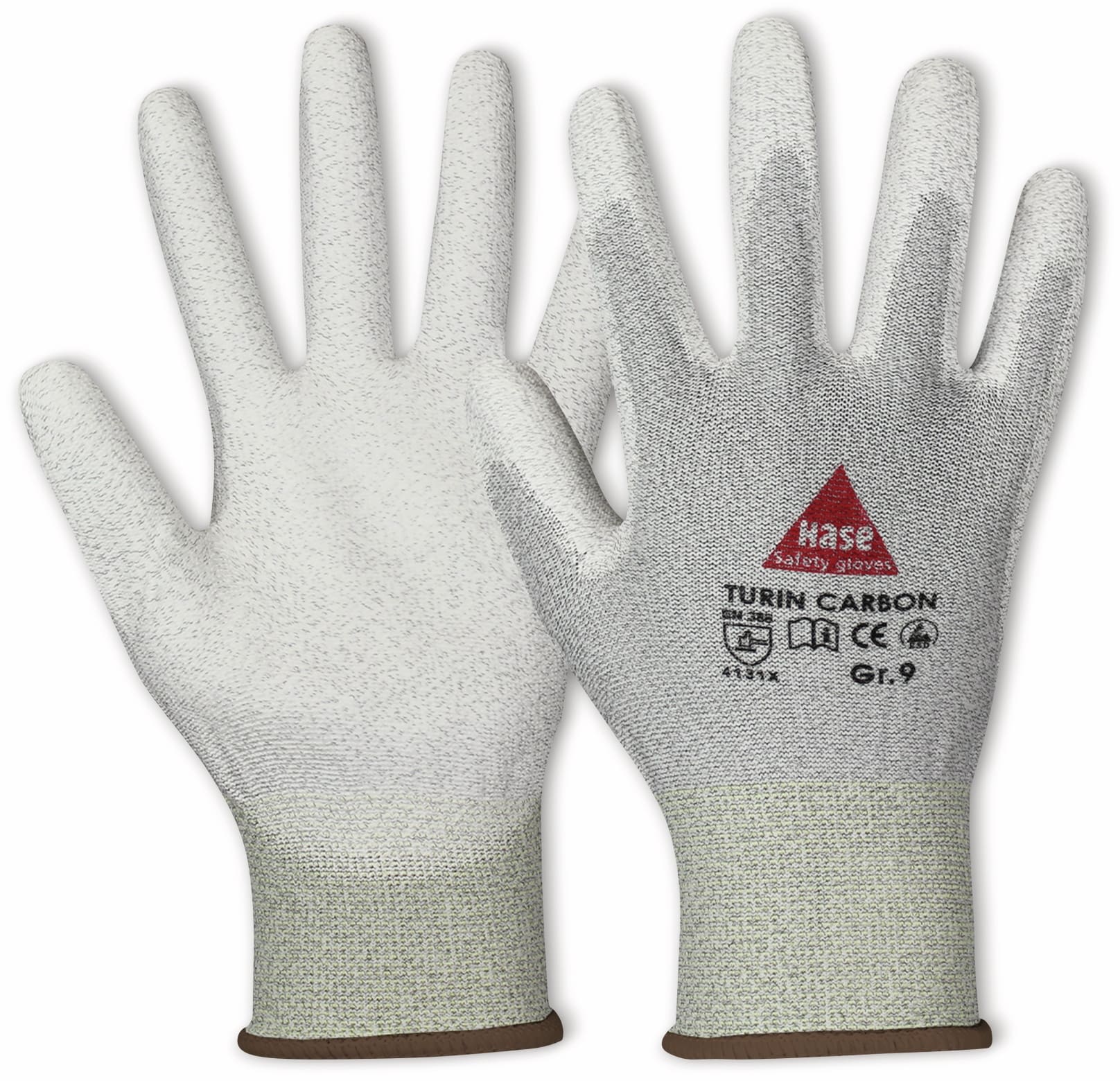 HASE SAFETY GLOVES Montagehandschuh, TURIN CARBON, EN 388, EN 420, antistatisch, Größe 11, grau/weiß