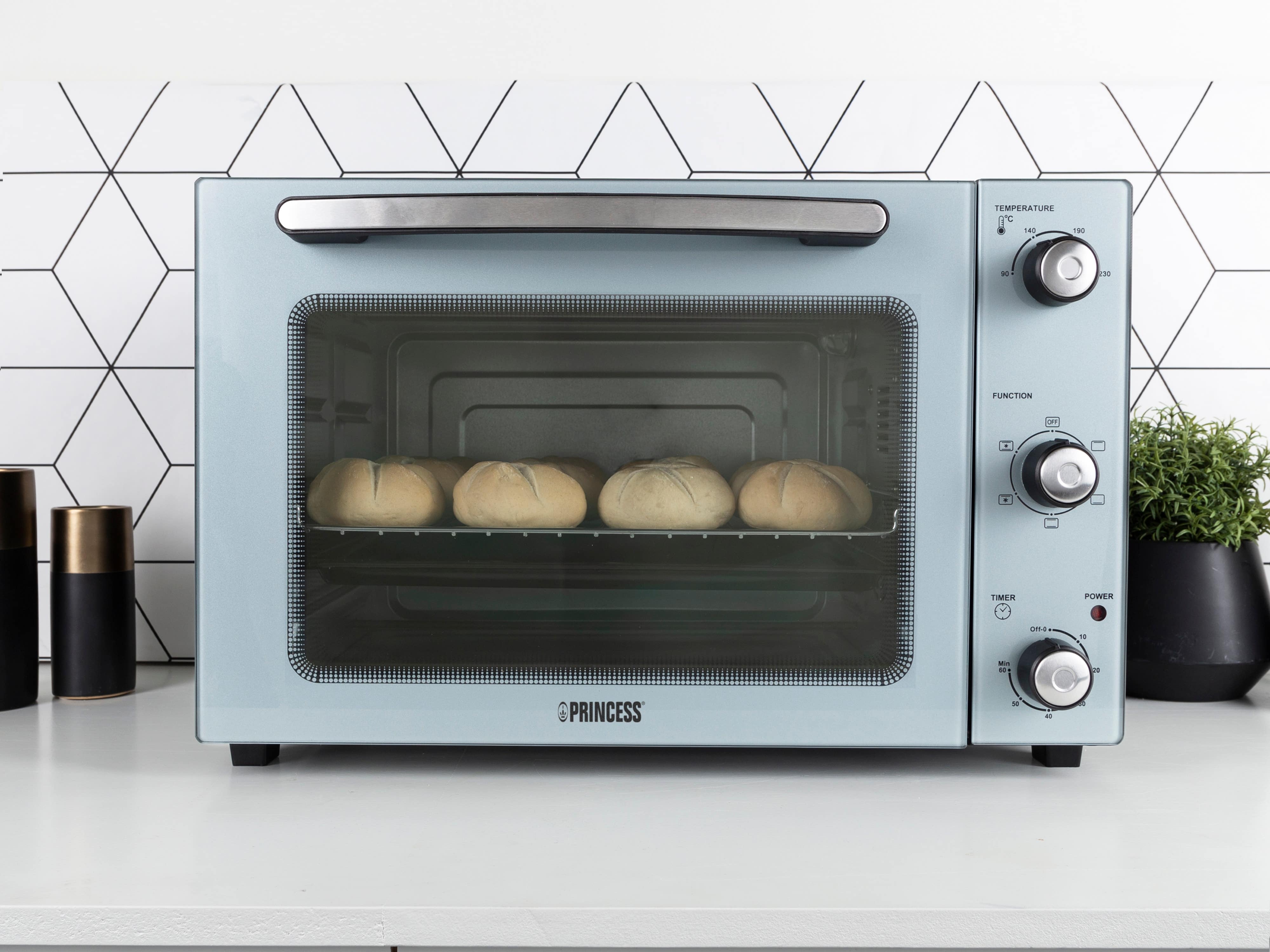 PRINCESS Mini-Backofen 01.112754.01.001, 45 L, 1800 W, Umluft, silber