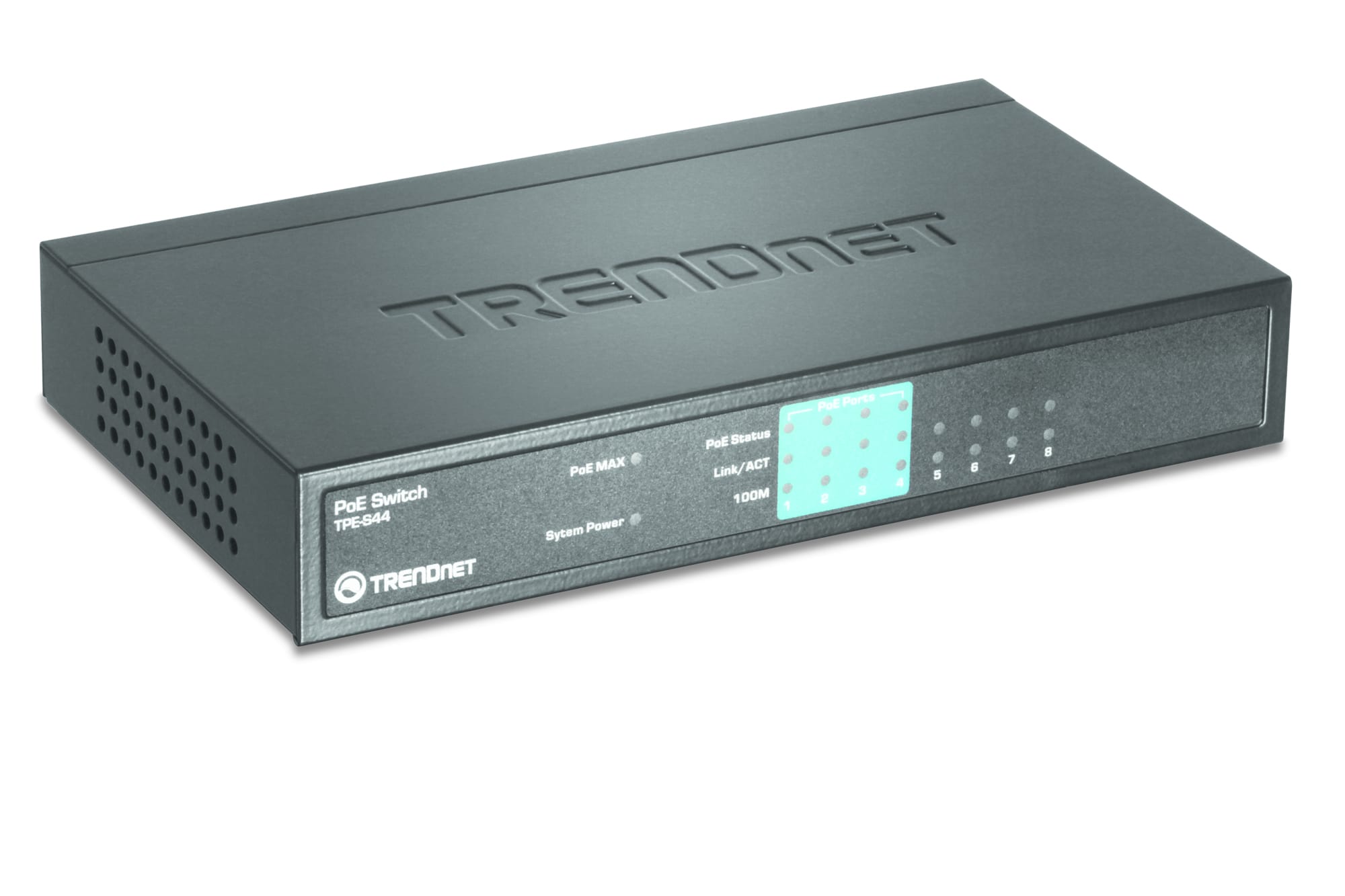 TRENDNET Switch, 8 Port 10/100 PoE, 30 W, Metall