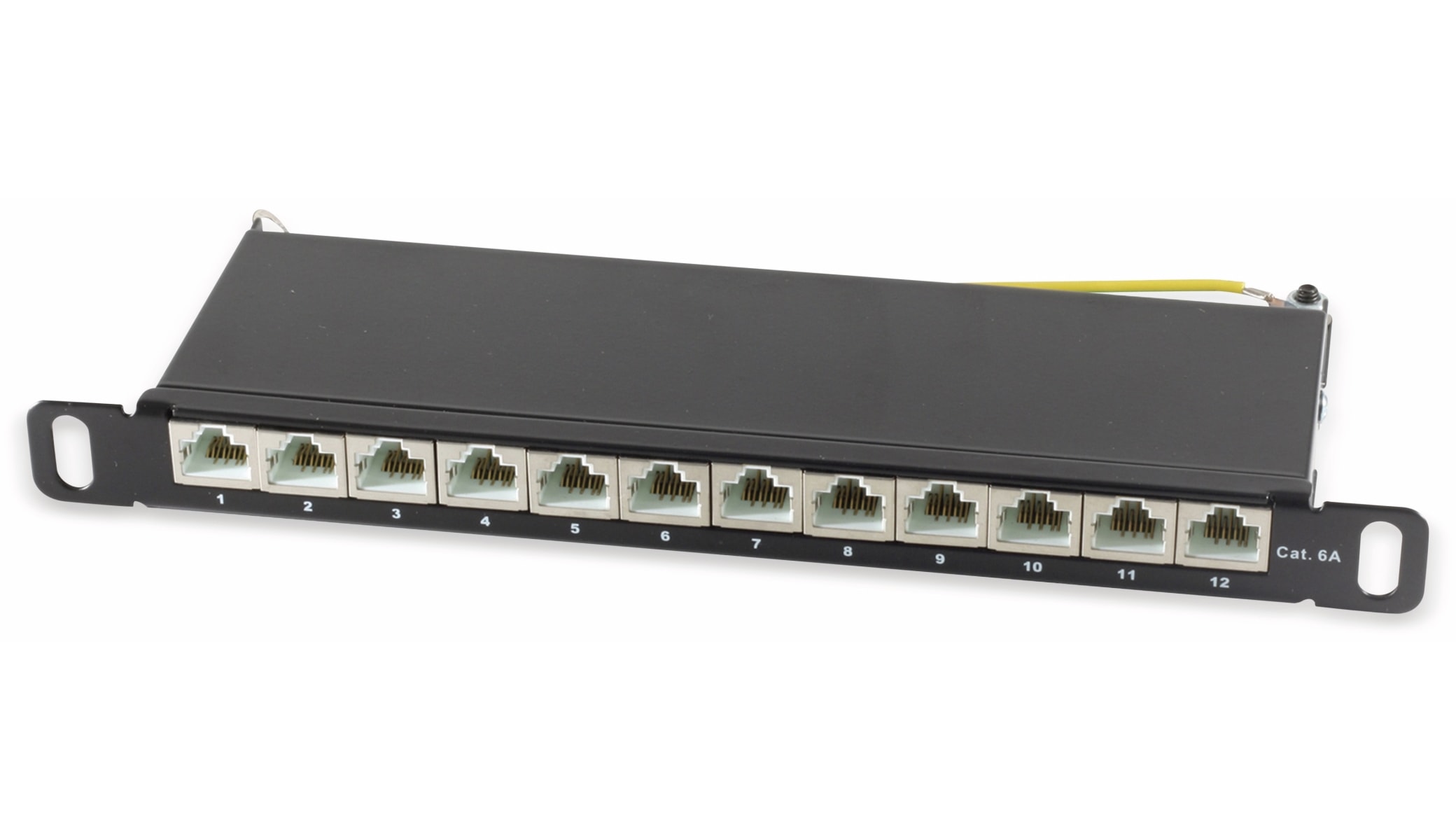 Slim-Patchpanel, CAT.6, 12-Port, 0,5HE, 10"