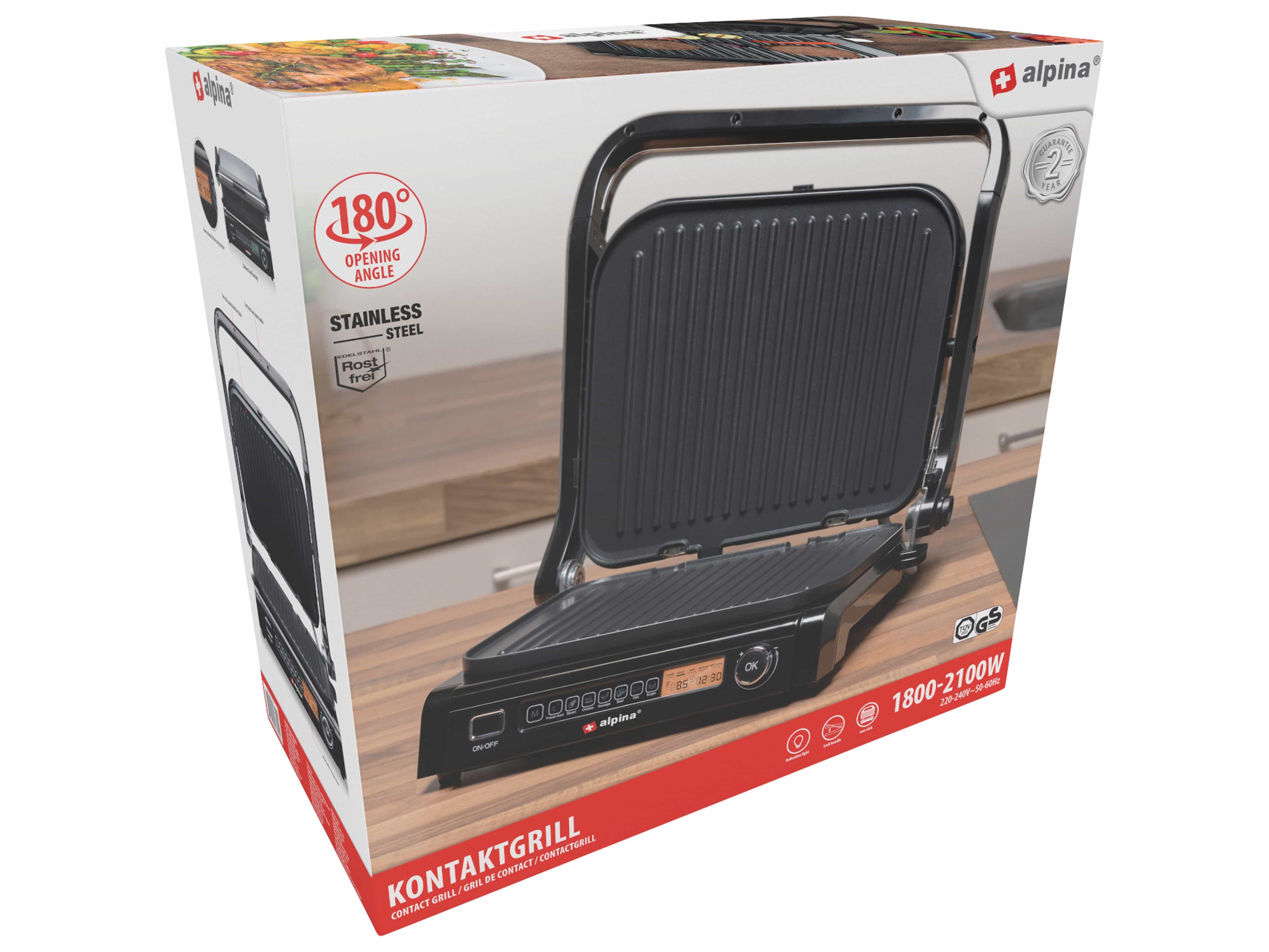 ALPINA Kontaktgrill, 2100 W