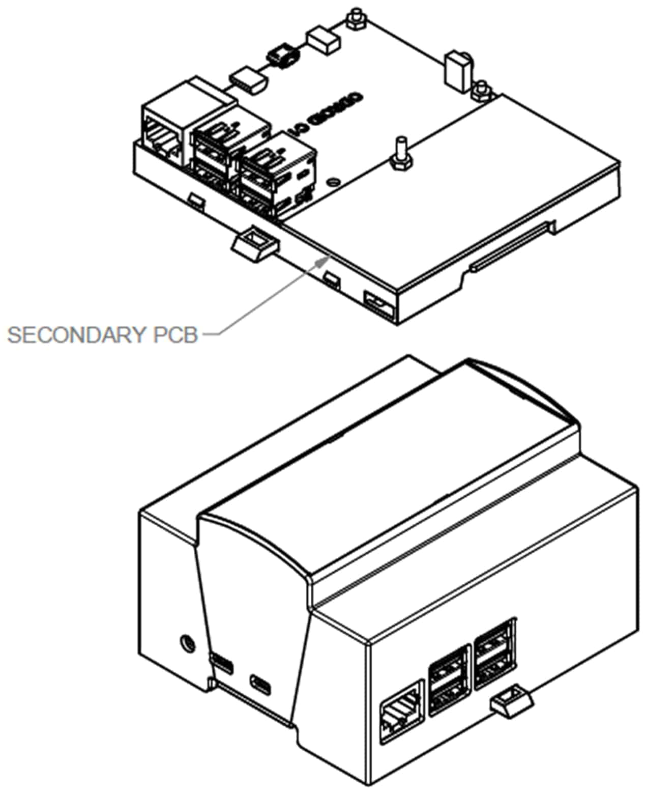 ITALTRONIC Hutschienen-Gehäuse für ODROID-C1, 6TE