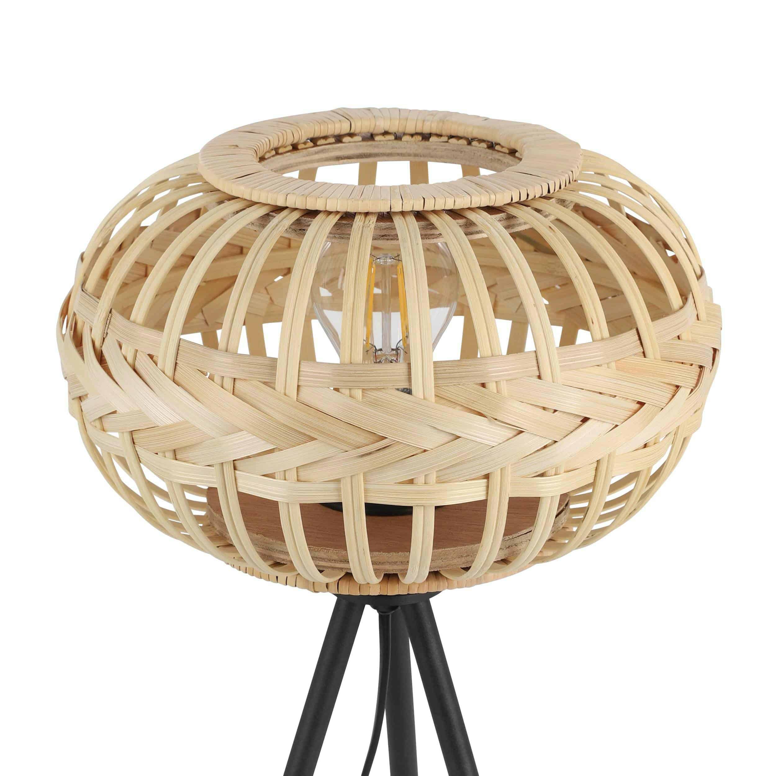 EGLO Tischleuchte 43865 Holz natur, für E27, max. 40 W