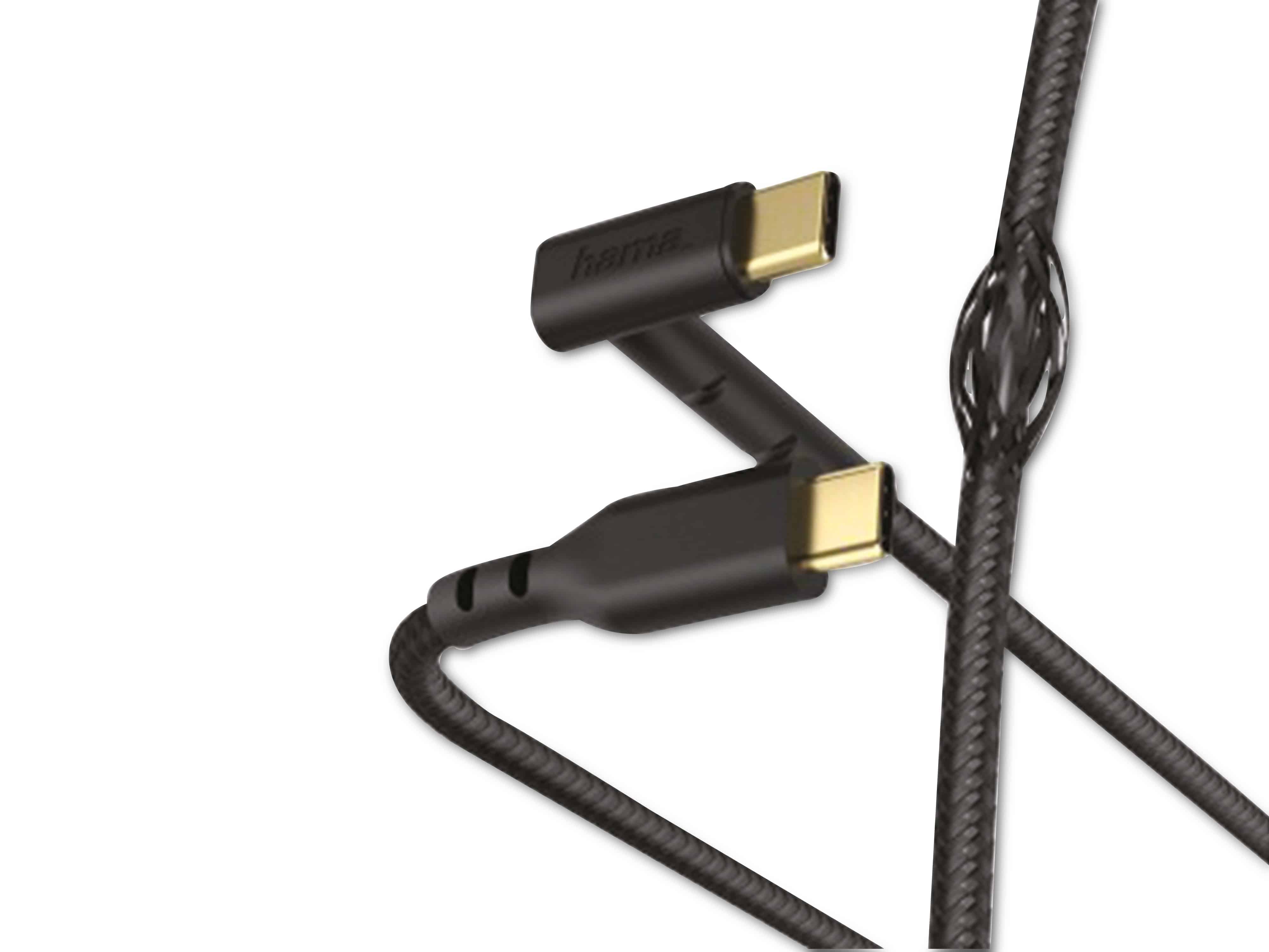 HAMA USB-C Kabel 187214, 45° Stecker, 1,5m, schwarz