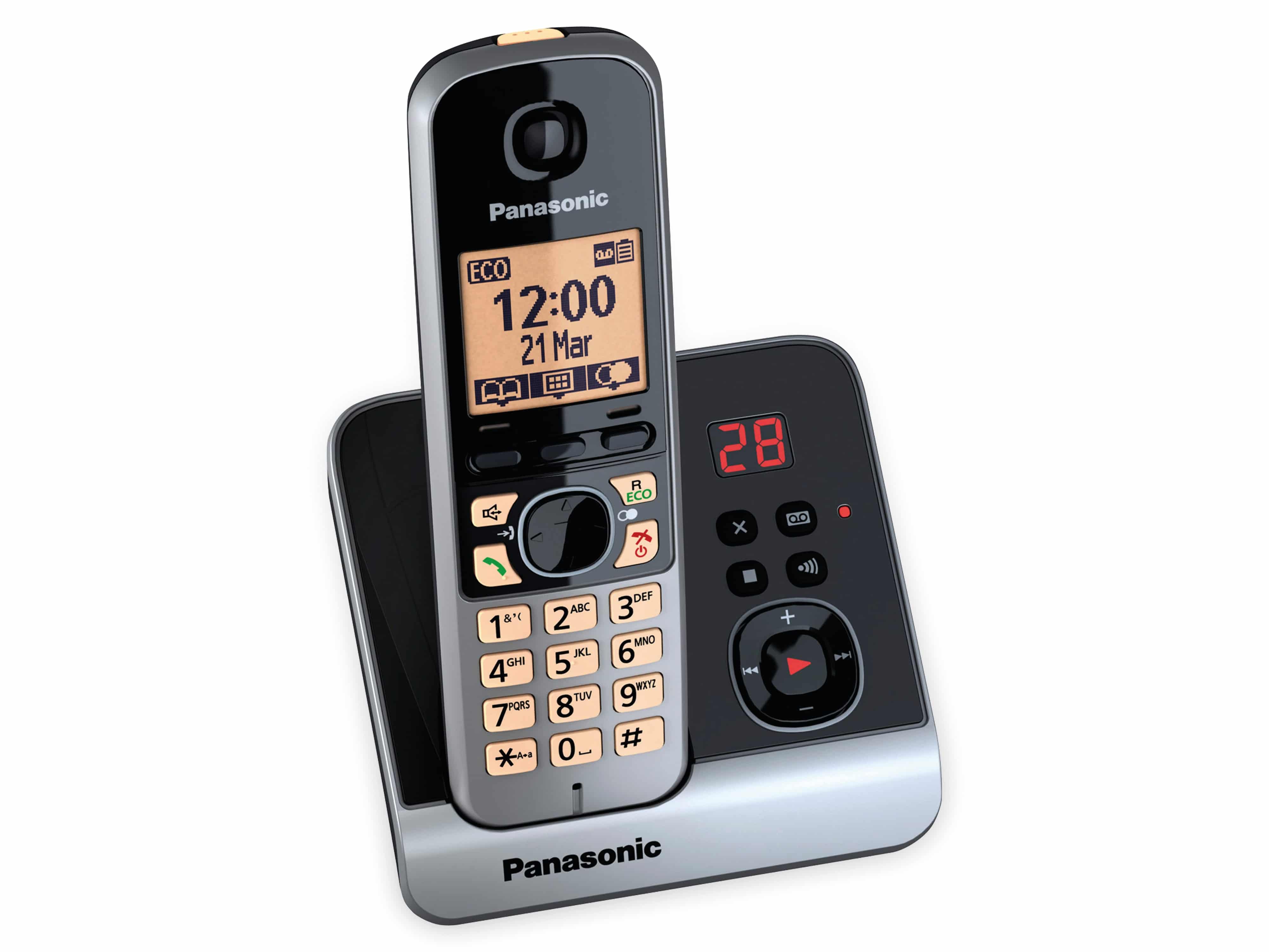 PANASONIC DECT-Telefon KX-TG6721GB, mit AB, schwarz