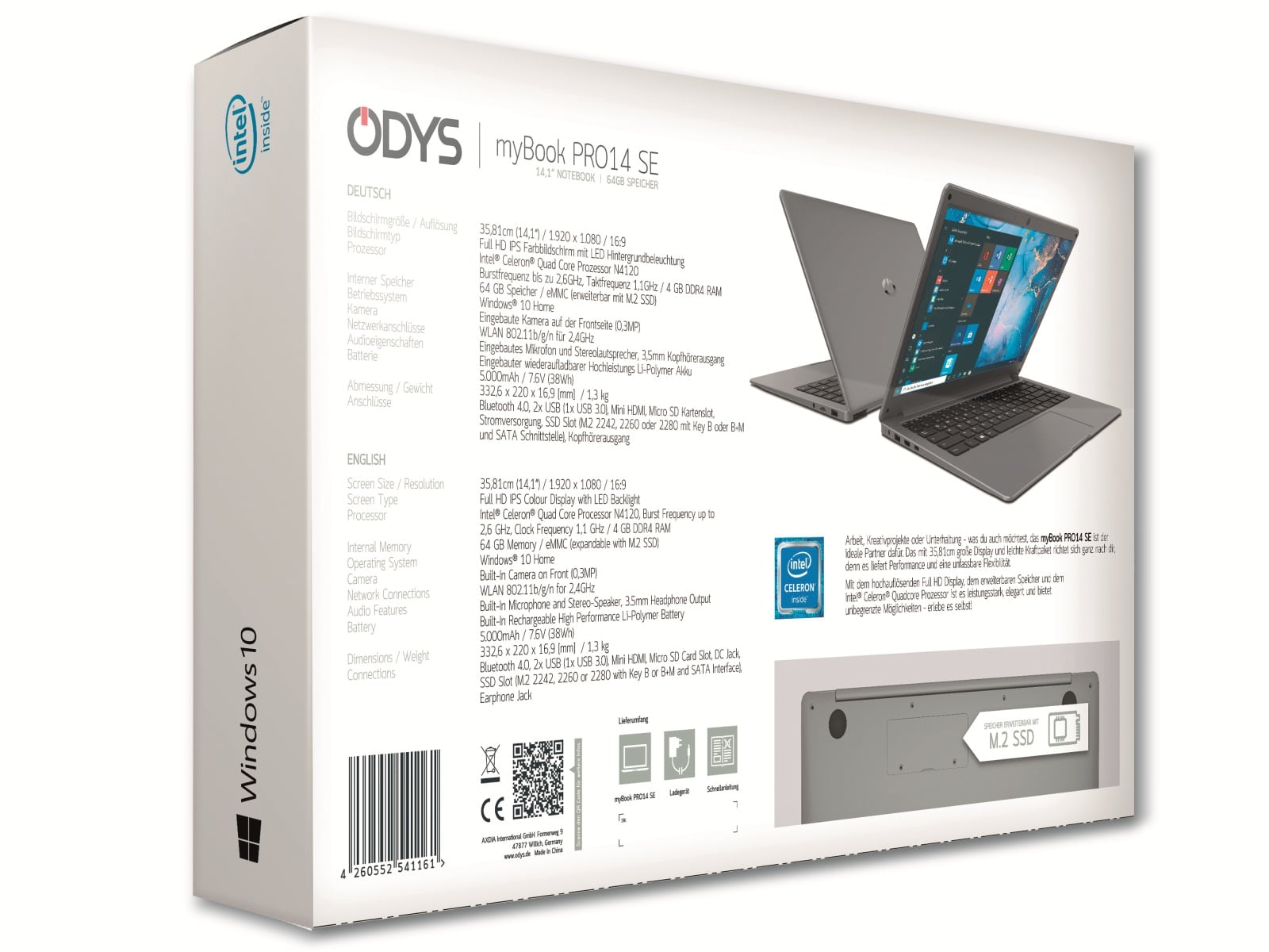 ODYS Notebook MyBook Pro 14 SE, 4GB RAM, 64 GB, Win10H