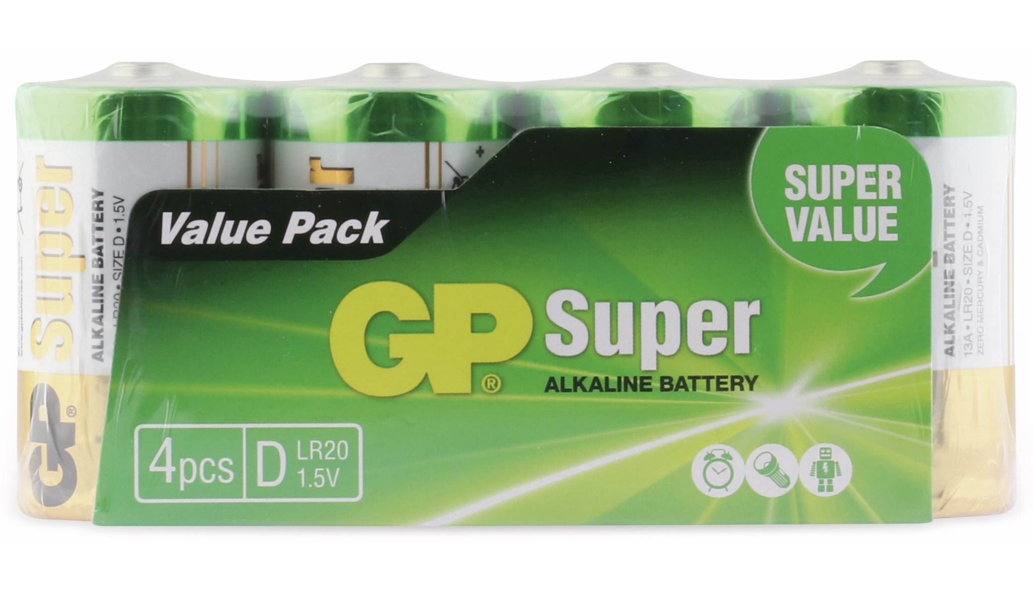 GP Mono-Batterie-Set SUPER Alkaline 4 Stück