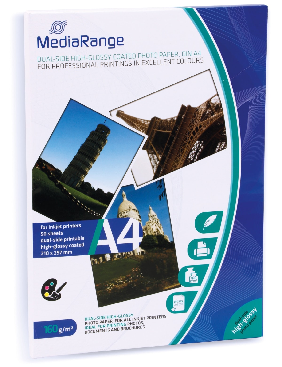 MEDIARANGE Fotopapier DIN A4, 160 g/m², hochglanz, 50 Blatt