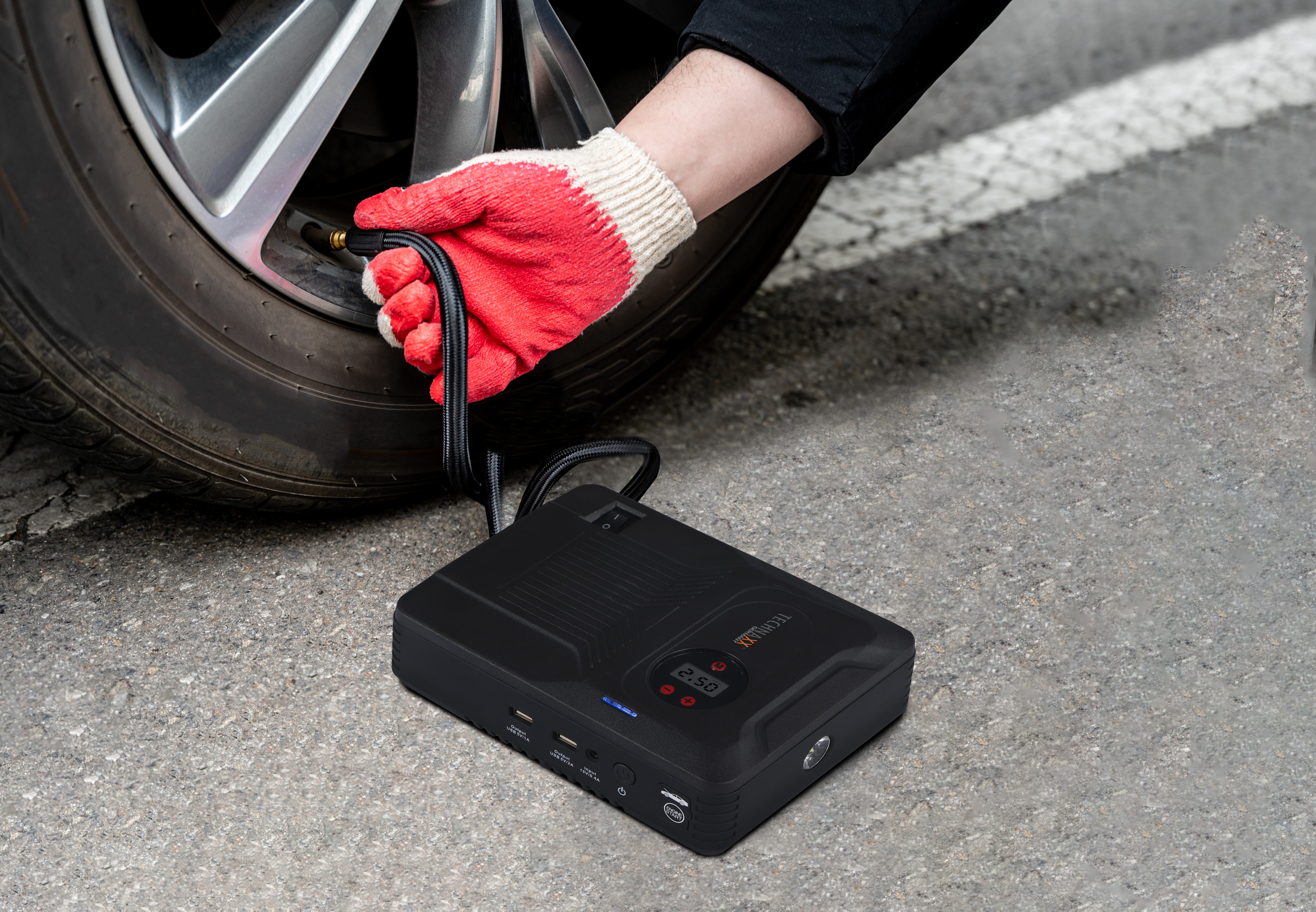 TECHNAXX Jumpstarter TX-219, Powerbank und Luftkompressor